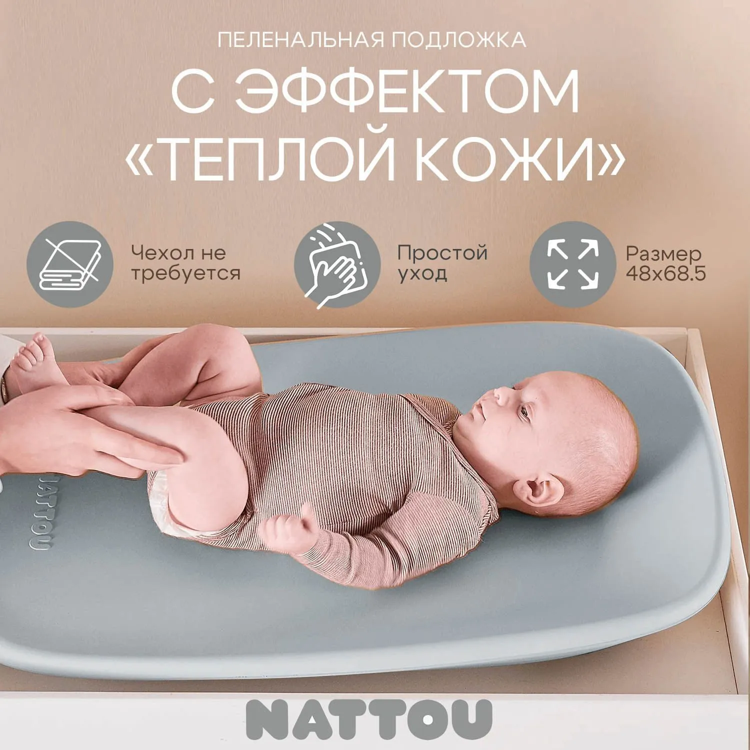 Инновационный пеленальный матрасик Nattou