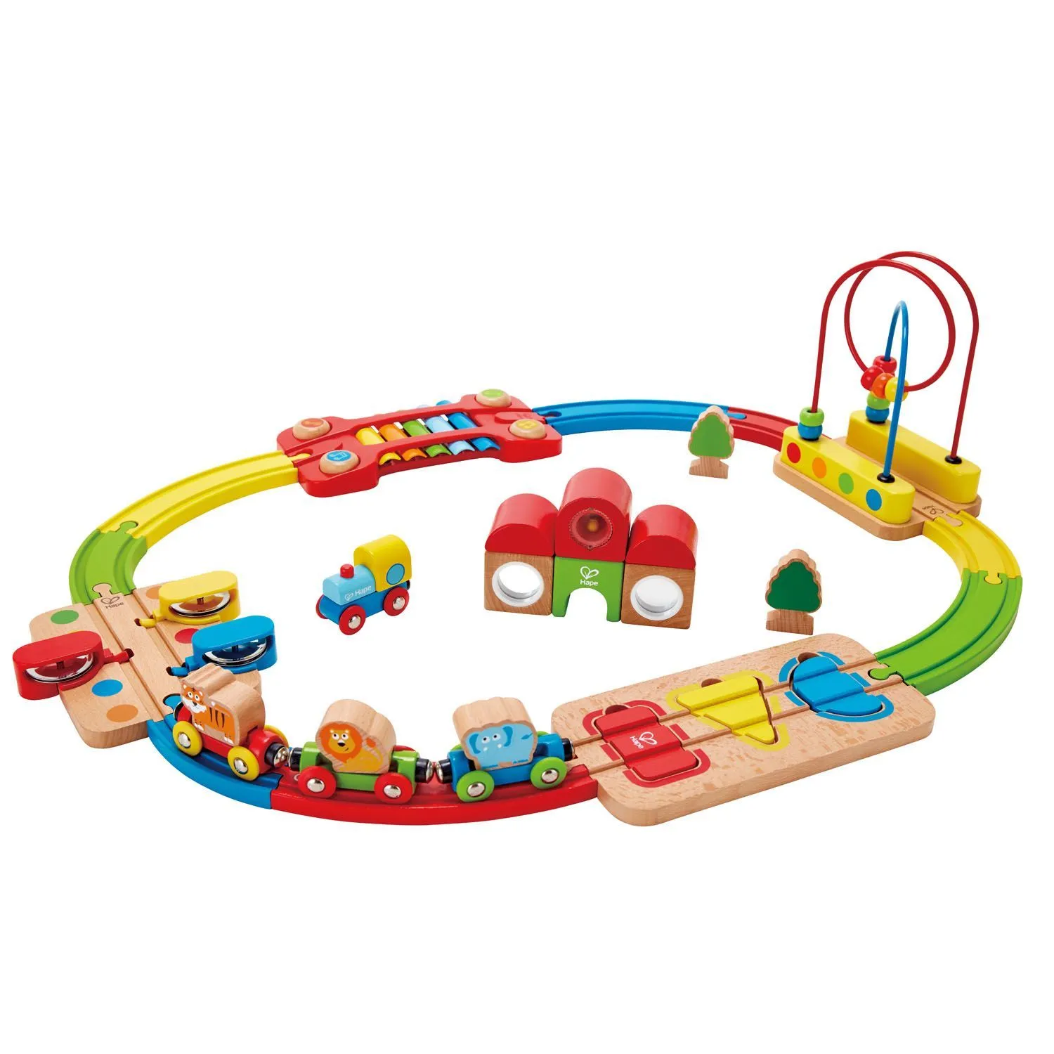 Музыкальная железная дорога Hape «Радужная головоломка» E3826_HP