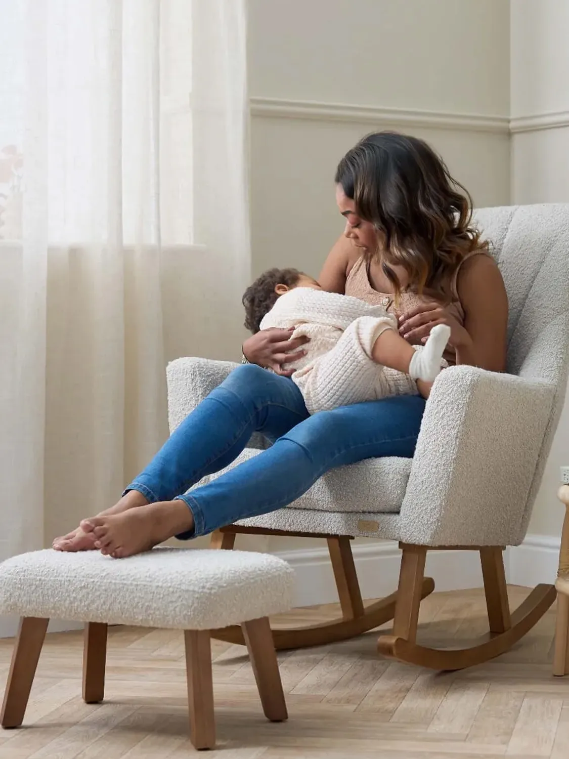 Кресло-качалка Tutti Bambini Jonah Luxe с пуфом для ног Mushroom 211988/MUS с полозьями