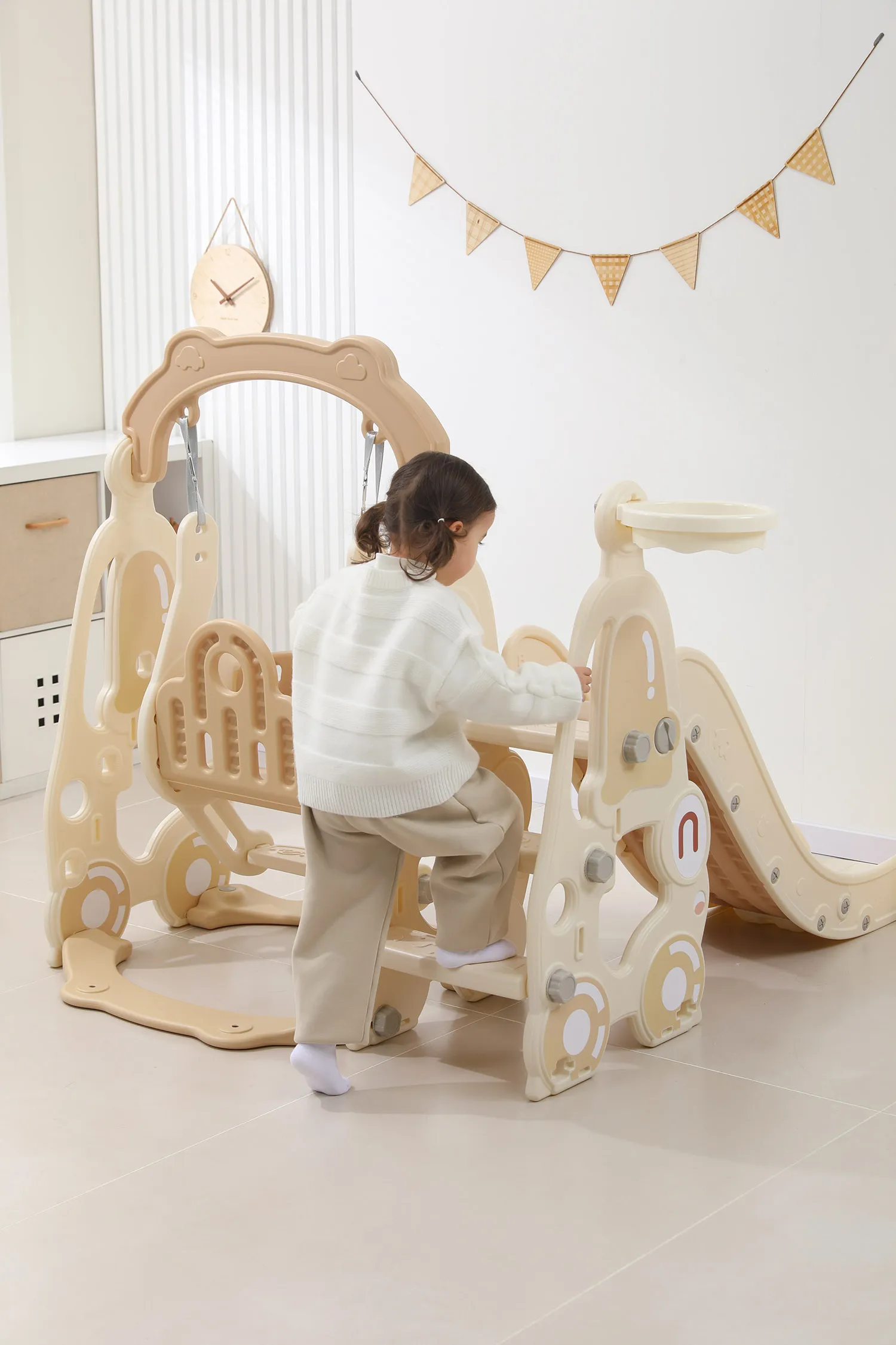 Горка с качелями UNIX Kids Car