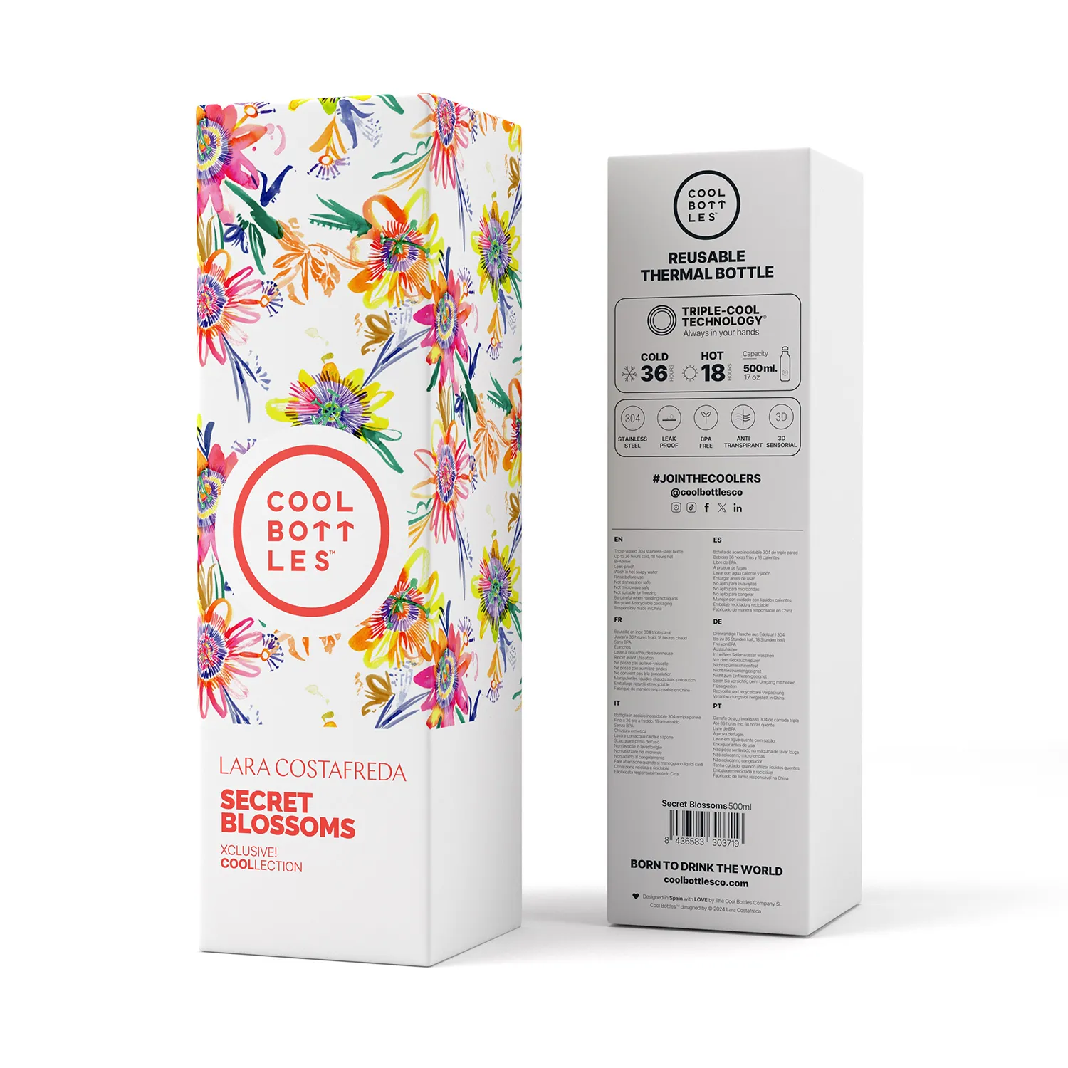 Термос-термобутылка Cool Bottles Lara Costrafreda Secret Blossoms 500 мл