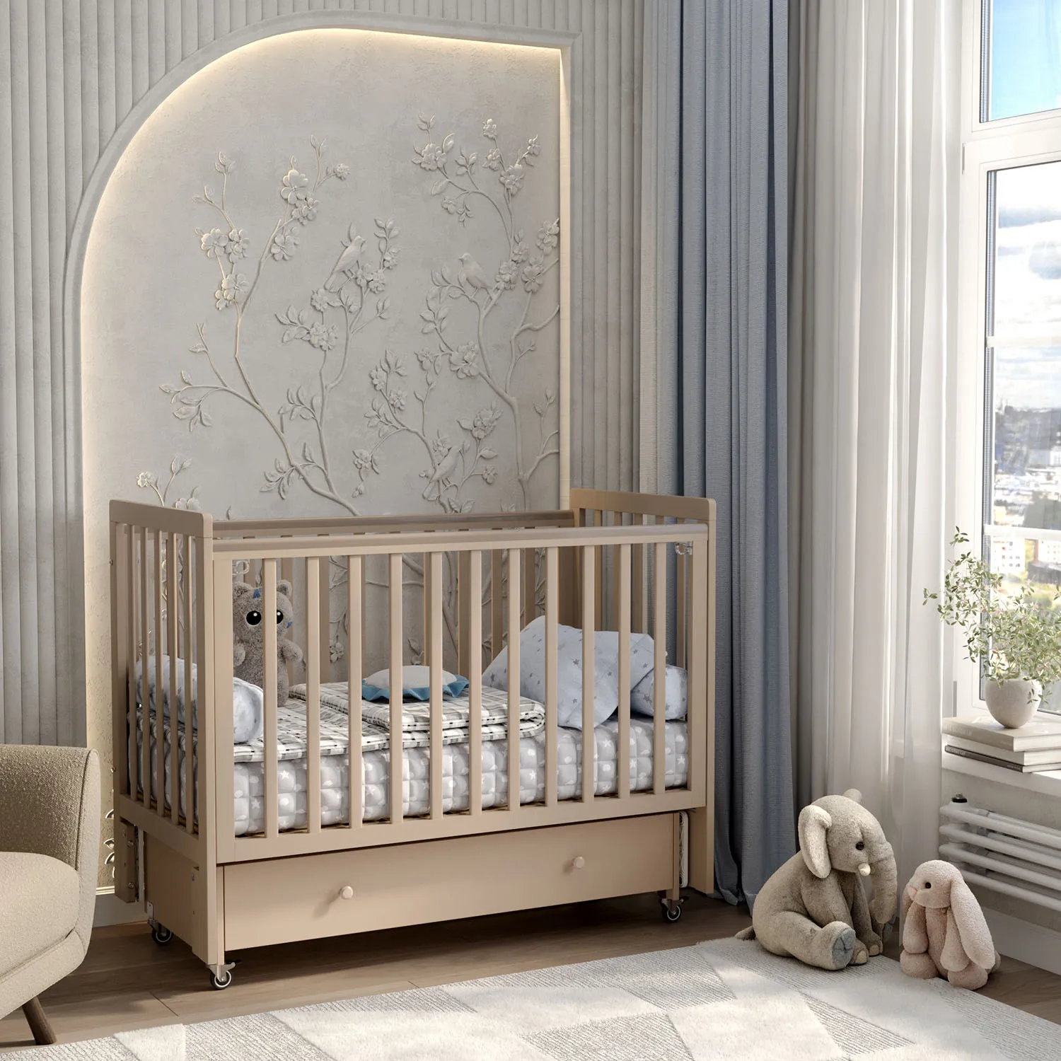 Кровать ANTEMI Classic Sleep 120х60 с ящиком-маятником