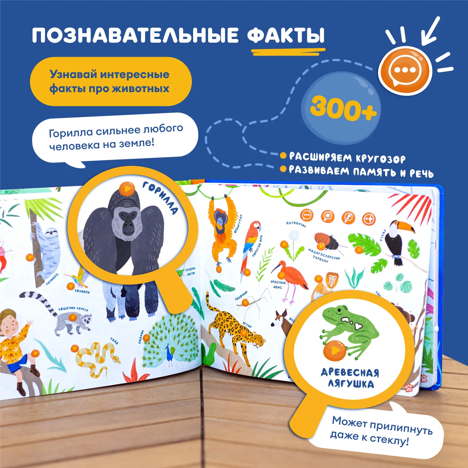 Книга интерактивная Abumba Fingerbook «Какие бывают животные» ABU-FING-02
