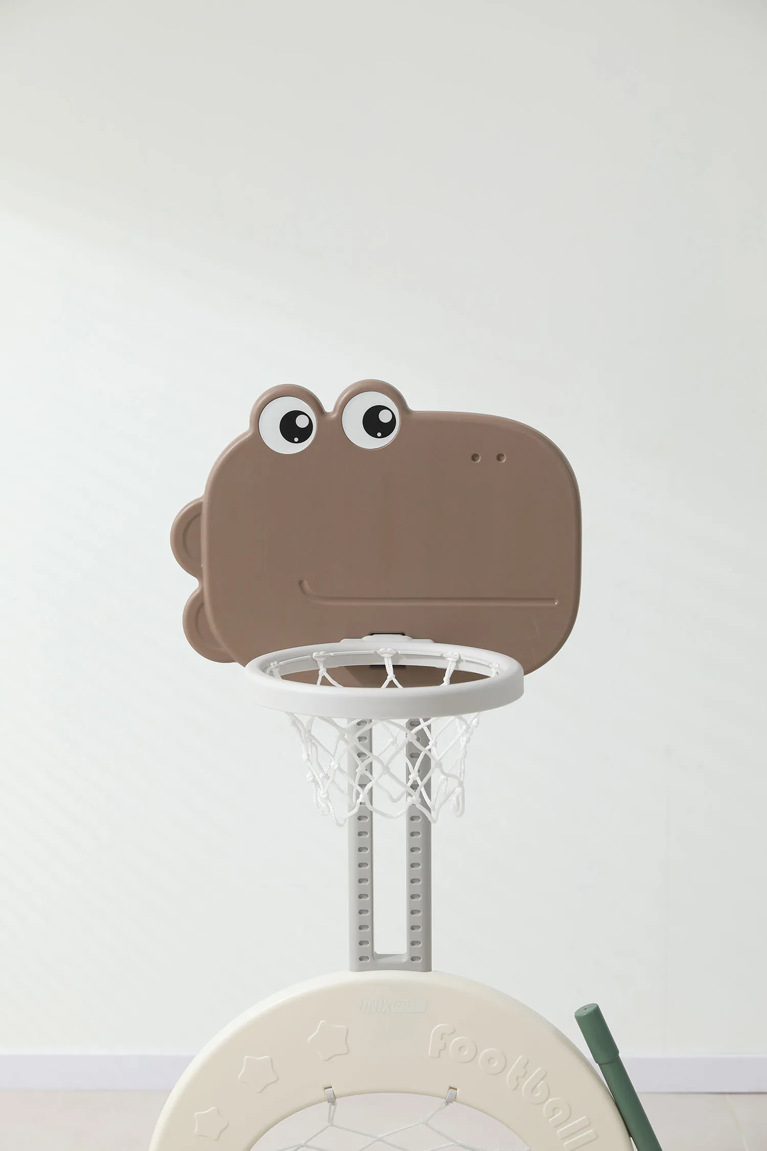 Стойка баскетбольная и хоккейные/футбольные ворота UNIX Kids Dino (3 в 1) Green PPBSDINOGR