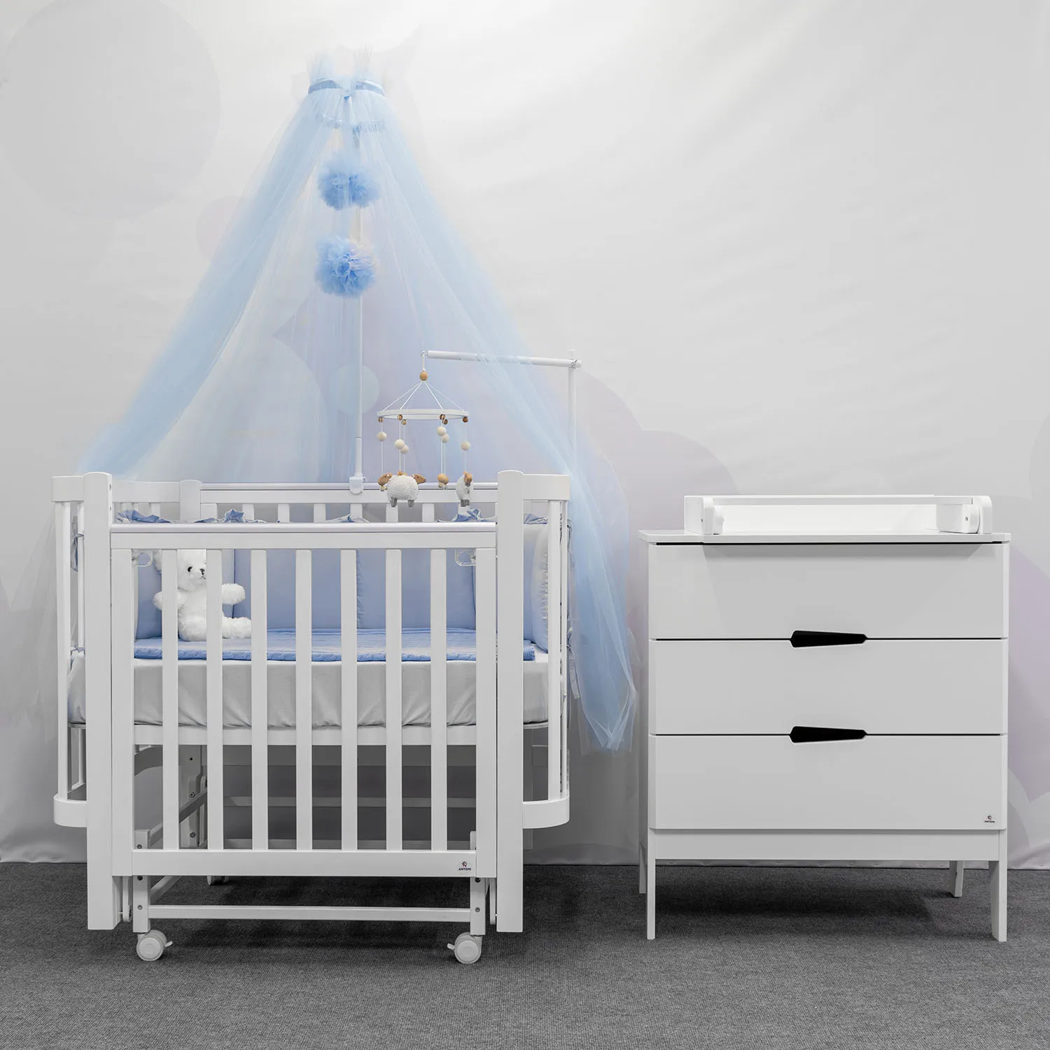 Кроватка детская ANTEMI Terra Light New с маятником 100х70