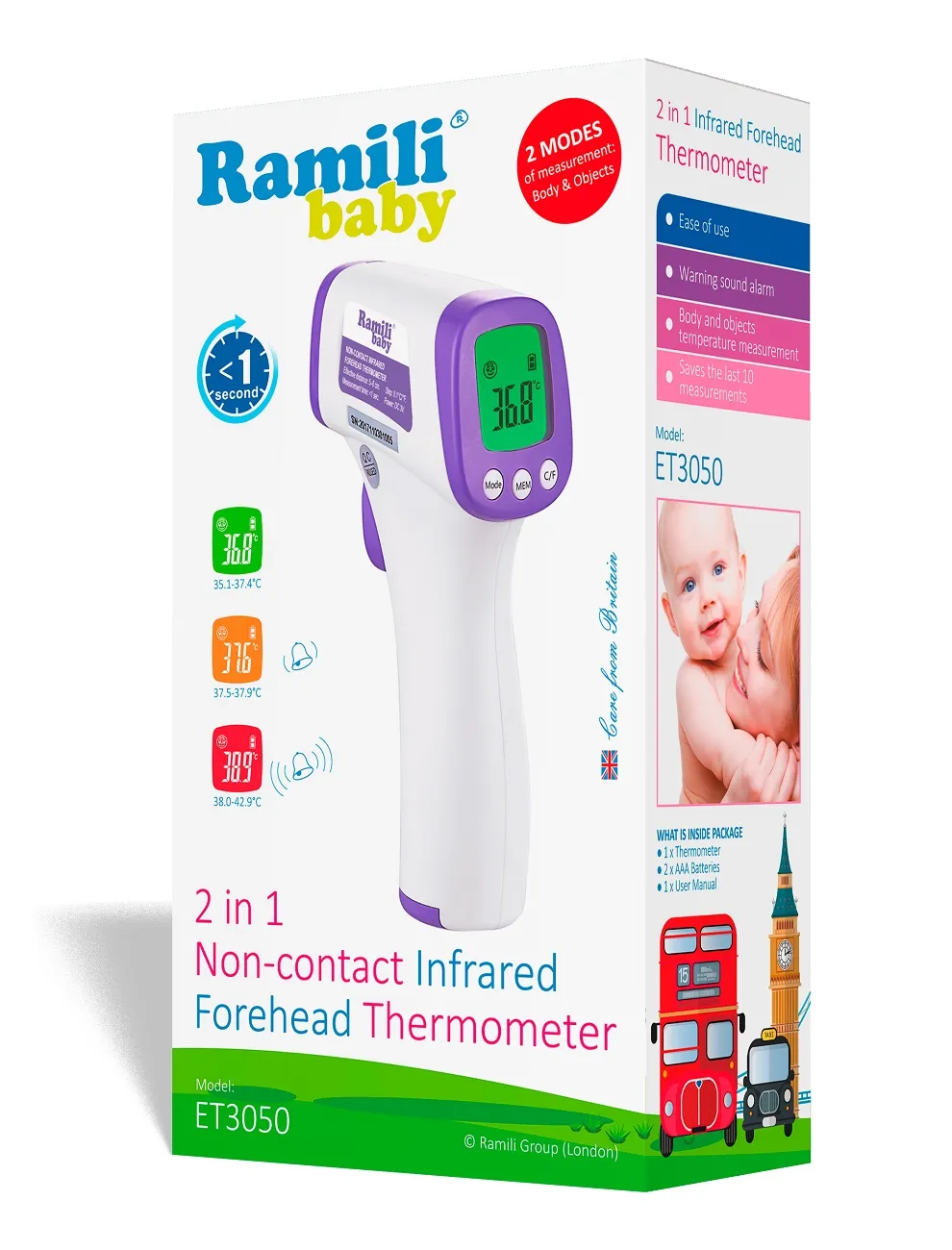 Термометр Ramili инфракрасный лобный (2 в 1) ET3050