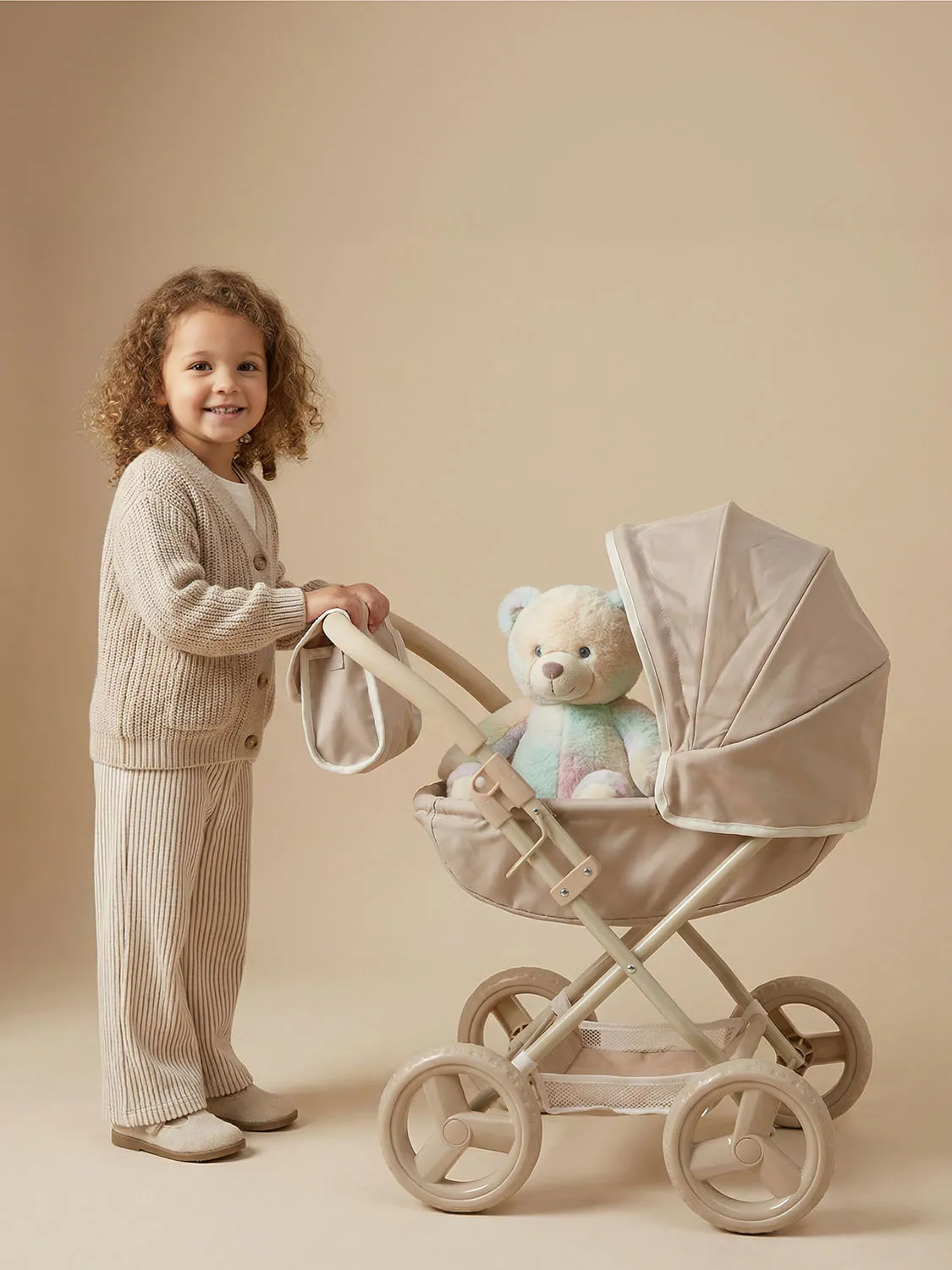 Коляска UNIX Kids Cradle Doll для кукол Бежевый (Camel) DOLLCRADLECL