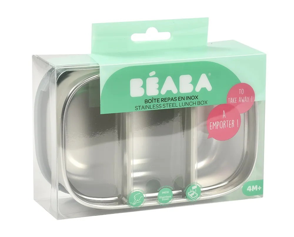 Контейнер Beaba для ланча BOITE REPAS INOX GRIS V/VERT S