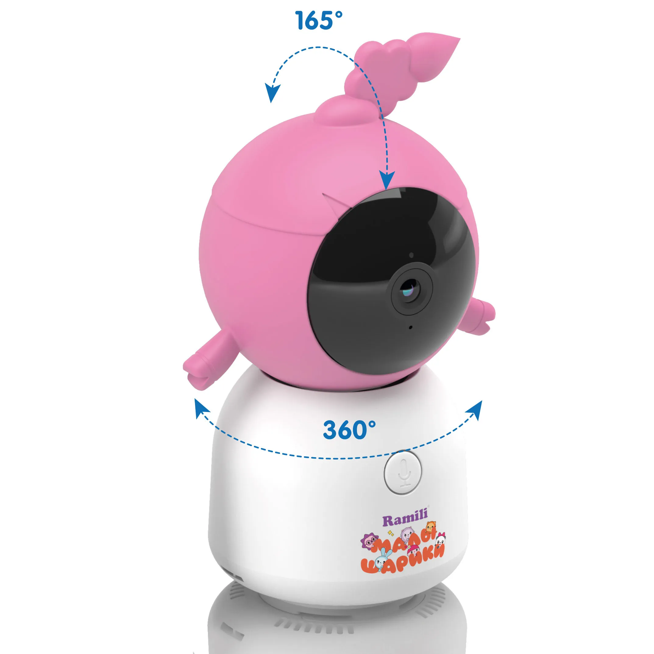 Видеоняня Ramili Baby Wi-Fi 2K Нюша, Малышарики, с креплениями RV100CNUSHA