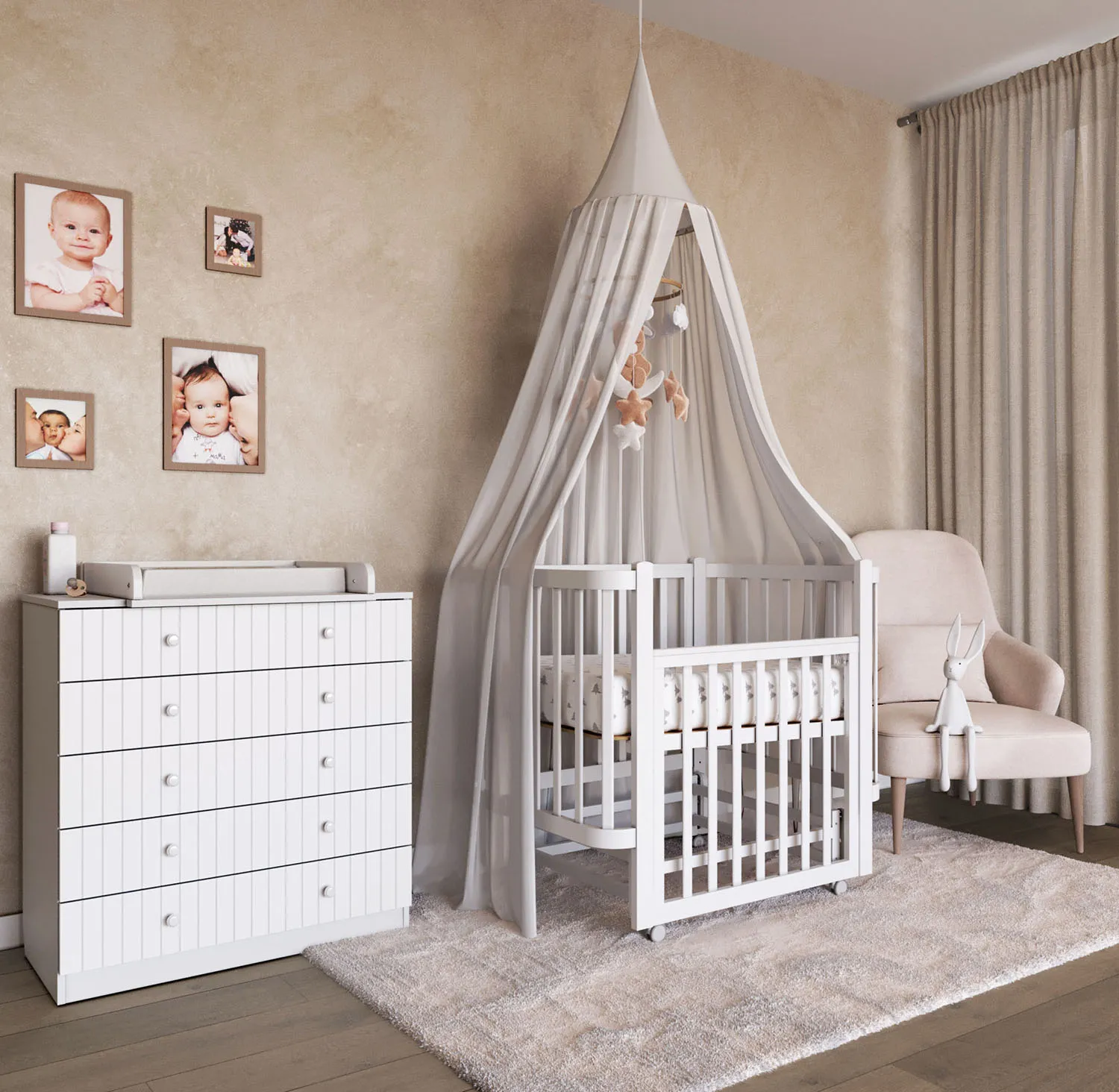 Кроватка детская ANTEMI Terra Light New с маятником 100х70