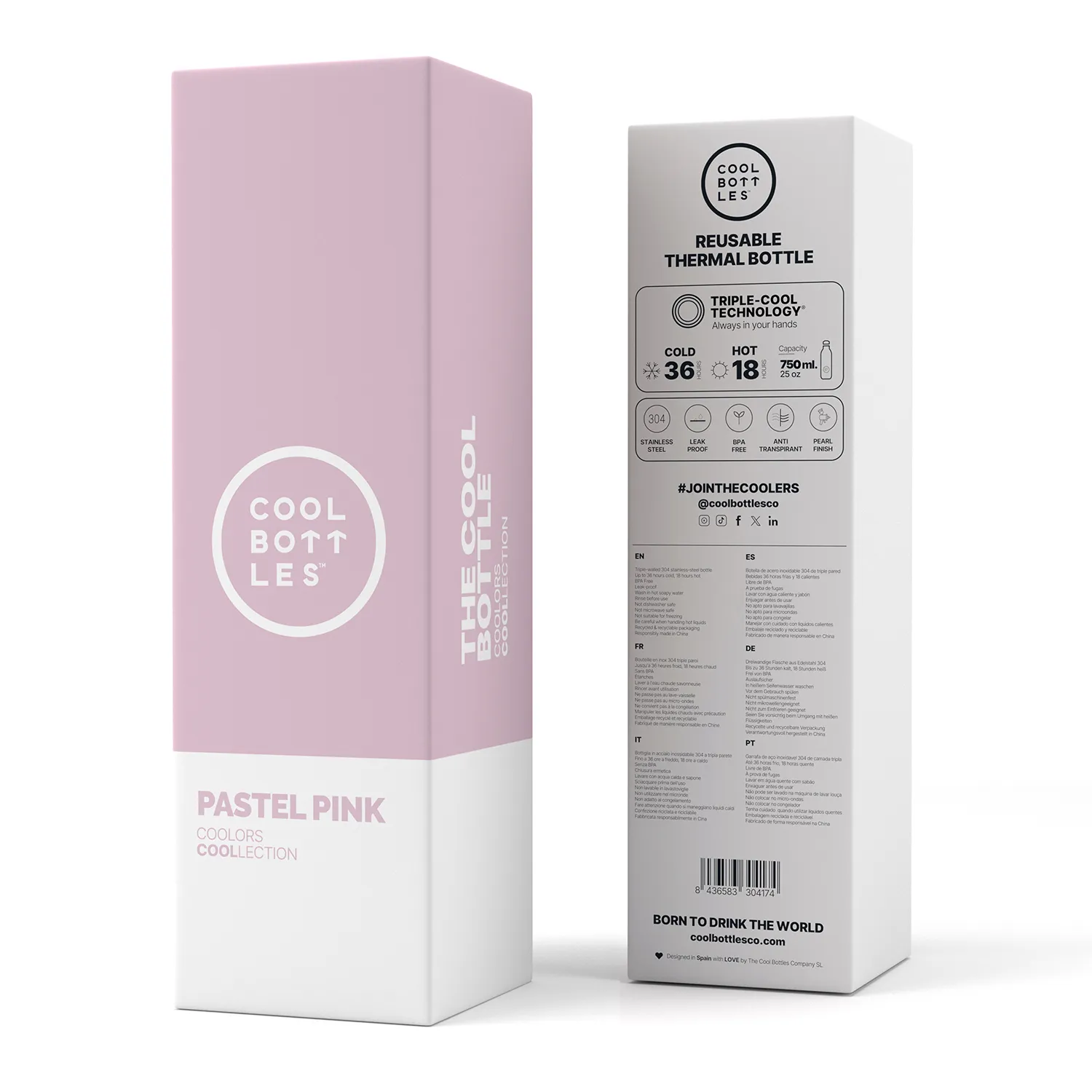 Термос–термобутылка Cool Bottles Pastel Pink 750 мл CB750PAP