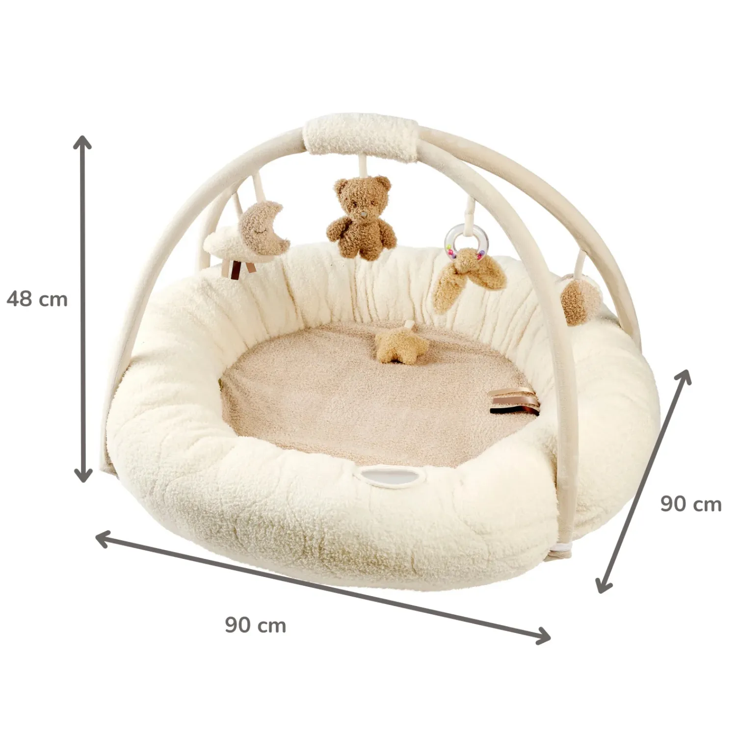 Коврик детский игровой круглый Nattou TEDDY с арками ecru 856409
