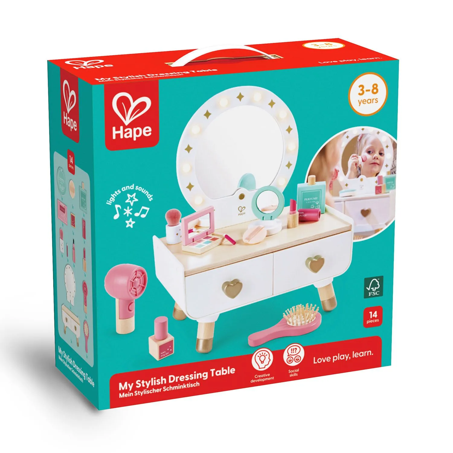 Hабор игровой HAPE Туалетный столик с аксессуарами «Делюкс комплект» E3219_HP