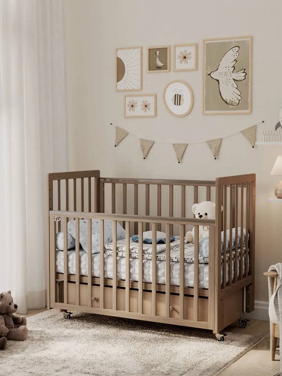 Кровать ANTEMI Classic Sleep Premium 120х60 с ящиком-маятником капучино НИК 24