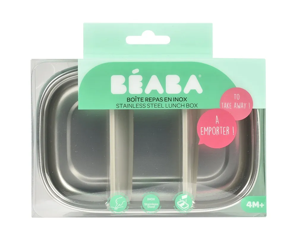 Контейнер Beaba для ланча BOITE REPAS INOX GRIS V/VERT S