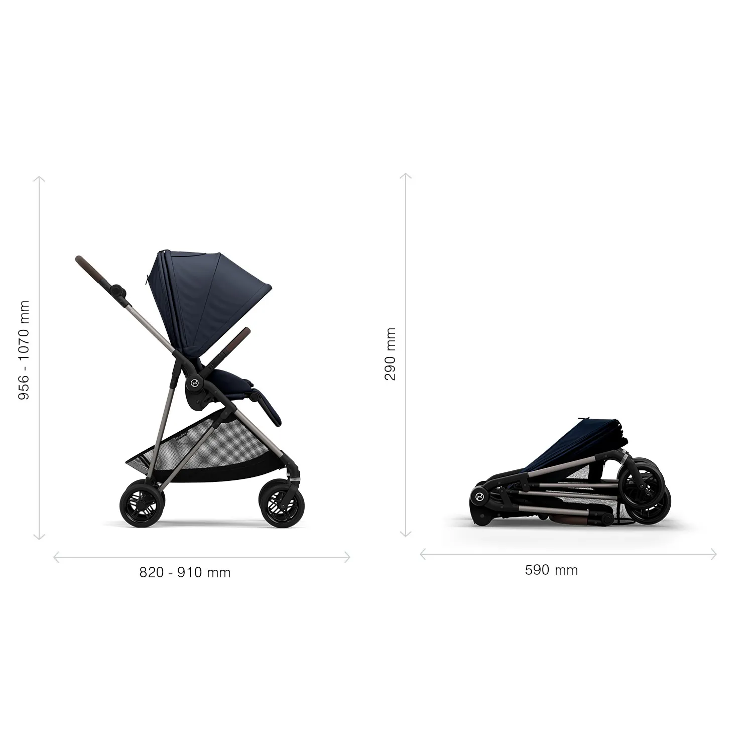 Коляска прогулочная Cybex Melio Carbon с дождевиком