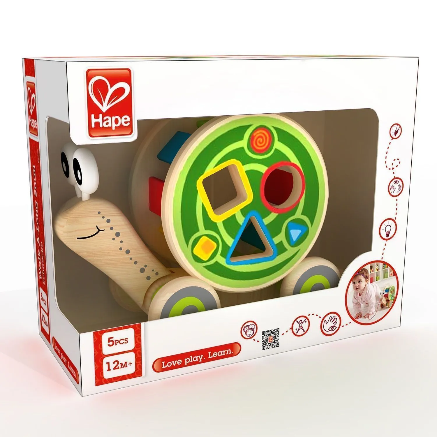 Игрушка каталка-сортер "Улитка" Hape
