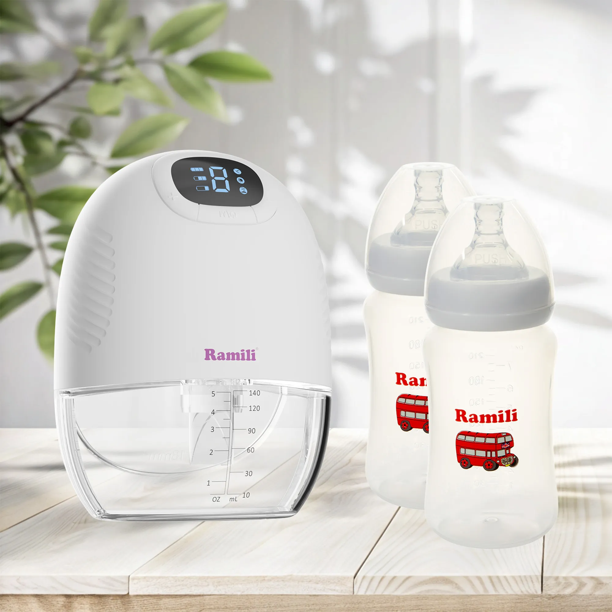 Молокоотсос Ramili четырехфазный бионический SE300 с двумя бутылочками 240ML SE300240MLX2