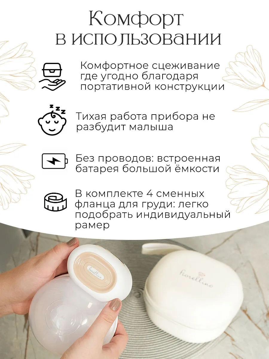 Молокоотсос Fiorellino портативный электрический YM-8806