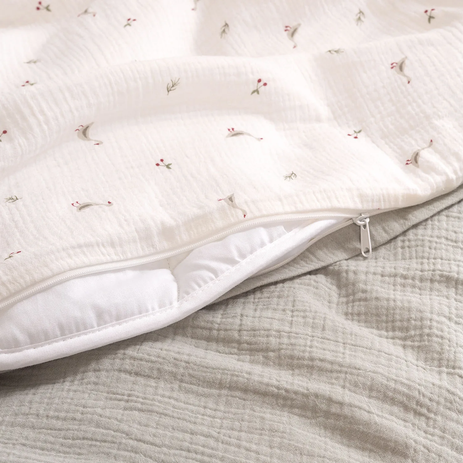 Комплект постельного белья Perina Muslin 3 предмета 120х60 Гуси/шалфей