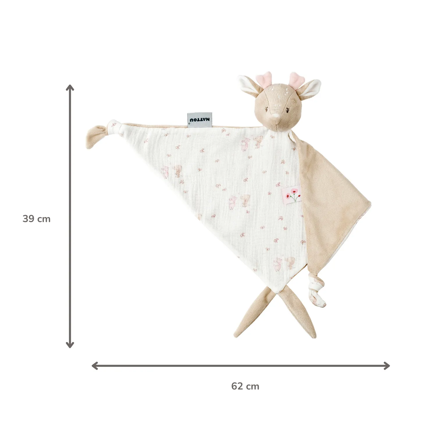 Игрушка мягкая Nattou Doudou большая FANFAN Оленёнок pink 759151