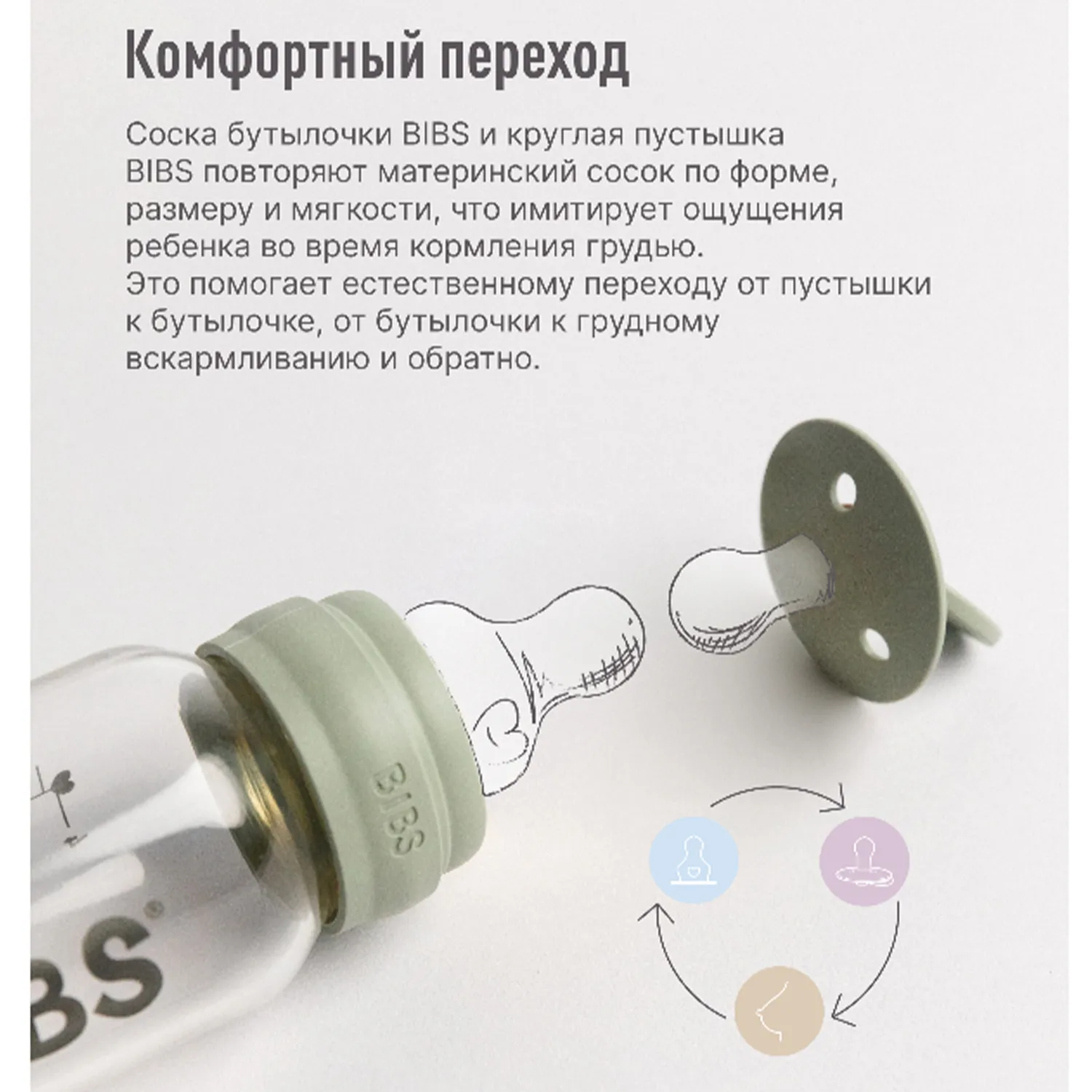 Соска BIBS силиконовая для бутылочки медленный поток, 2 шт.