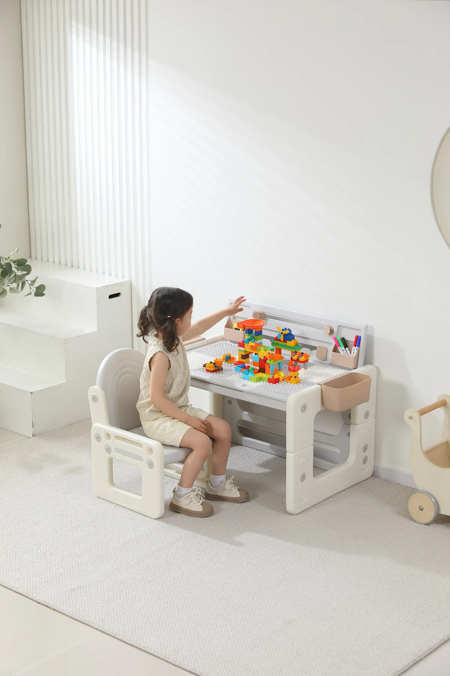 Стол со стульчиком 4 в 1 детский развивающий UNIX Kids Camel PPT4IN1CL