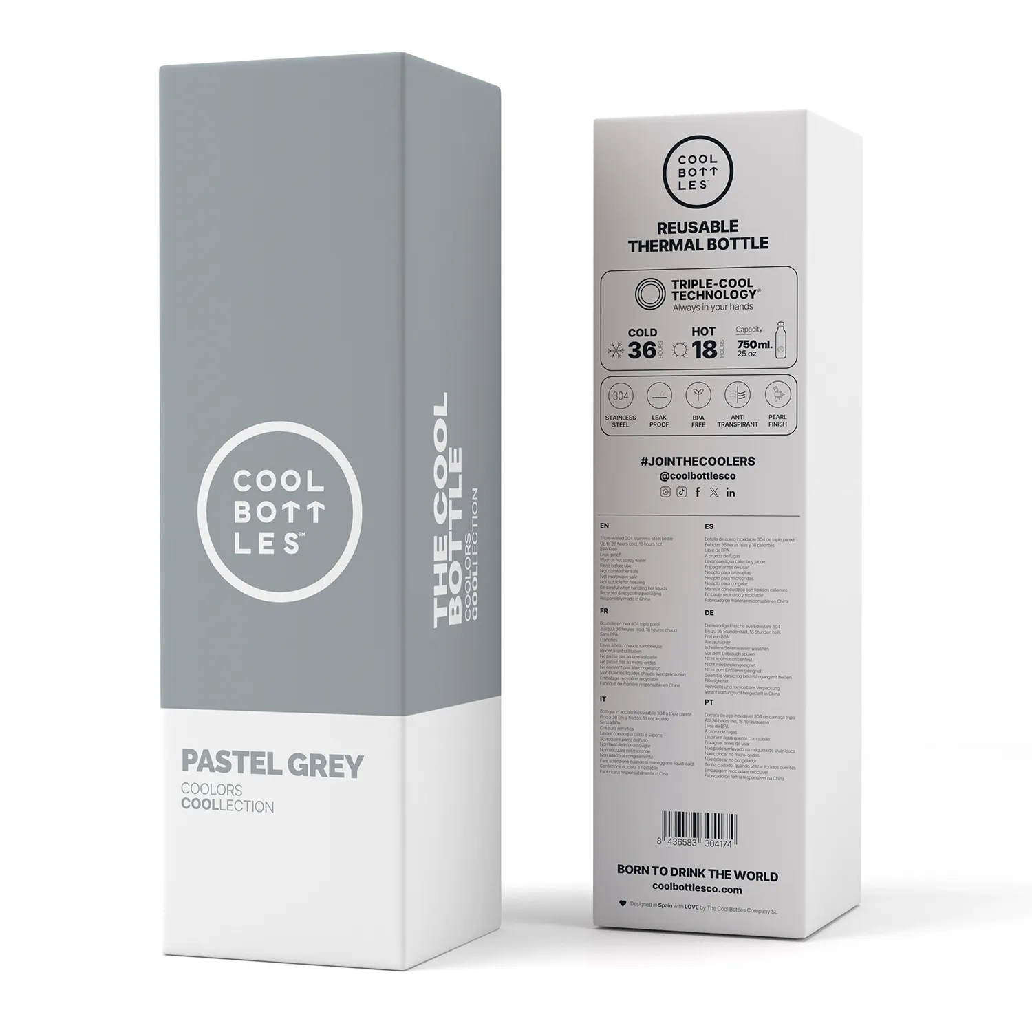 Термос–термобутылка Cool Bottles Pastel Grey 750 мл CB750PAY