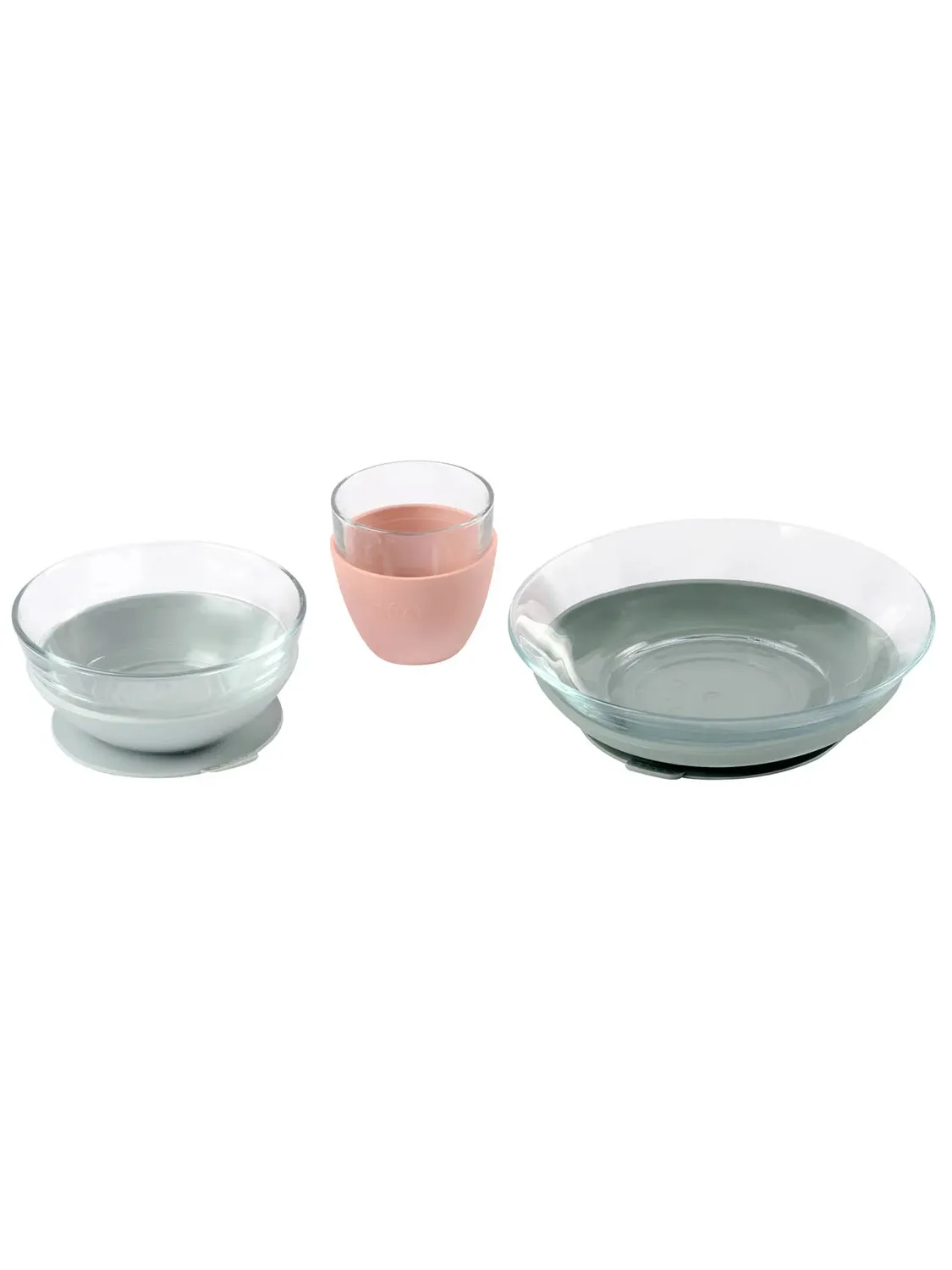 Набор посуды Beaba стеклянный 2 тарелки, чашка Coffret Repas Verre