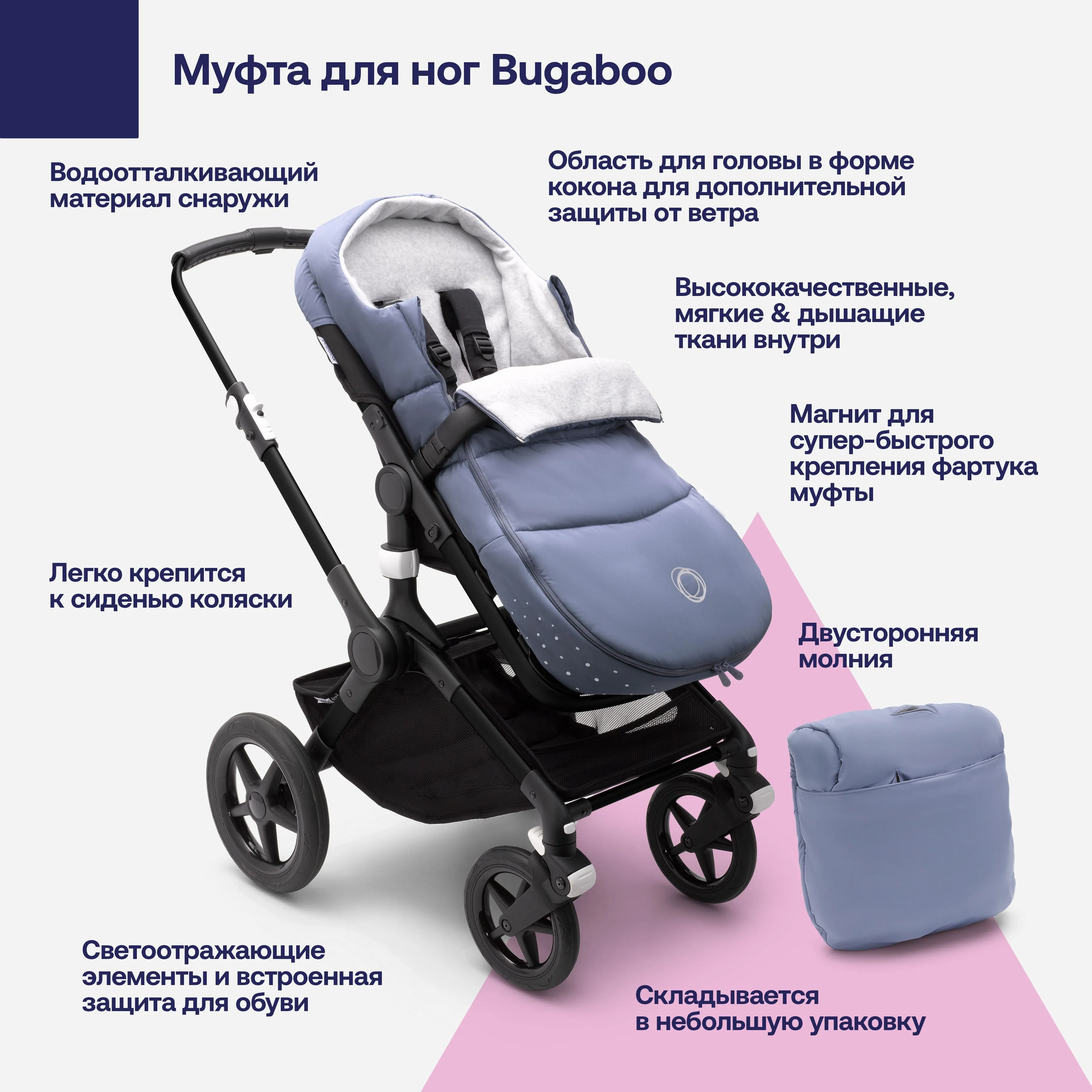 Конверт в коляску Bugaboo footmuff (муфта для ног) Noir Limited Edition
