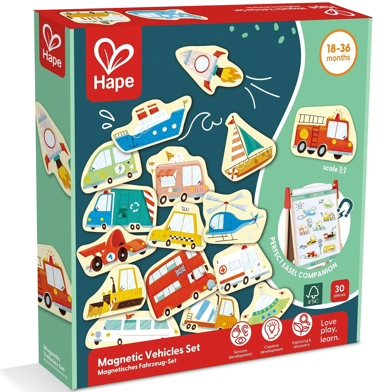Игровой набор магнитных фигурок Hape «Транспорт» 30 элементов E2008_HP