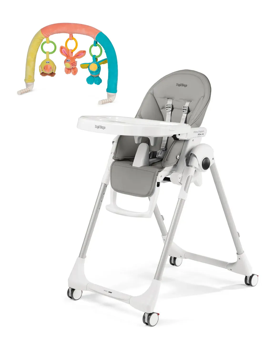 Стул для кормления Peg-Perego Prima Pappa Follow Me + дуга с игрушками