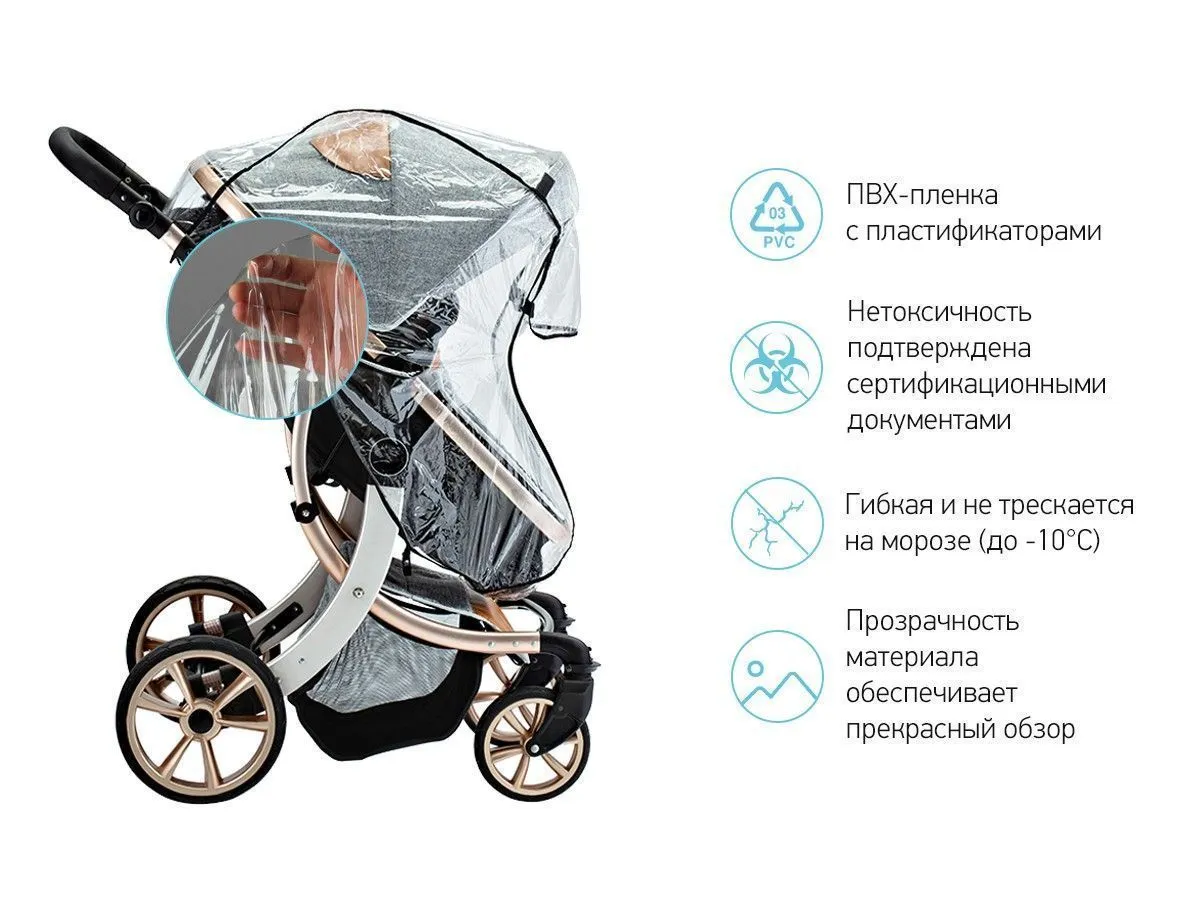 Дождевик Roxy-Kids на коляску универсальный в сумке RRC-001