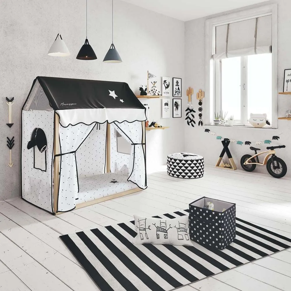 Комплект Micuna Tipi House №2: кровать 140х70 MONT-1874 natural wax + балдахин ТХ-1906 Claire