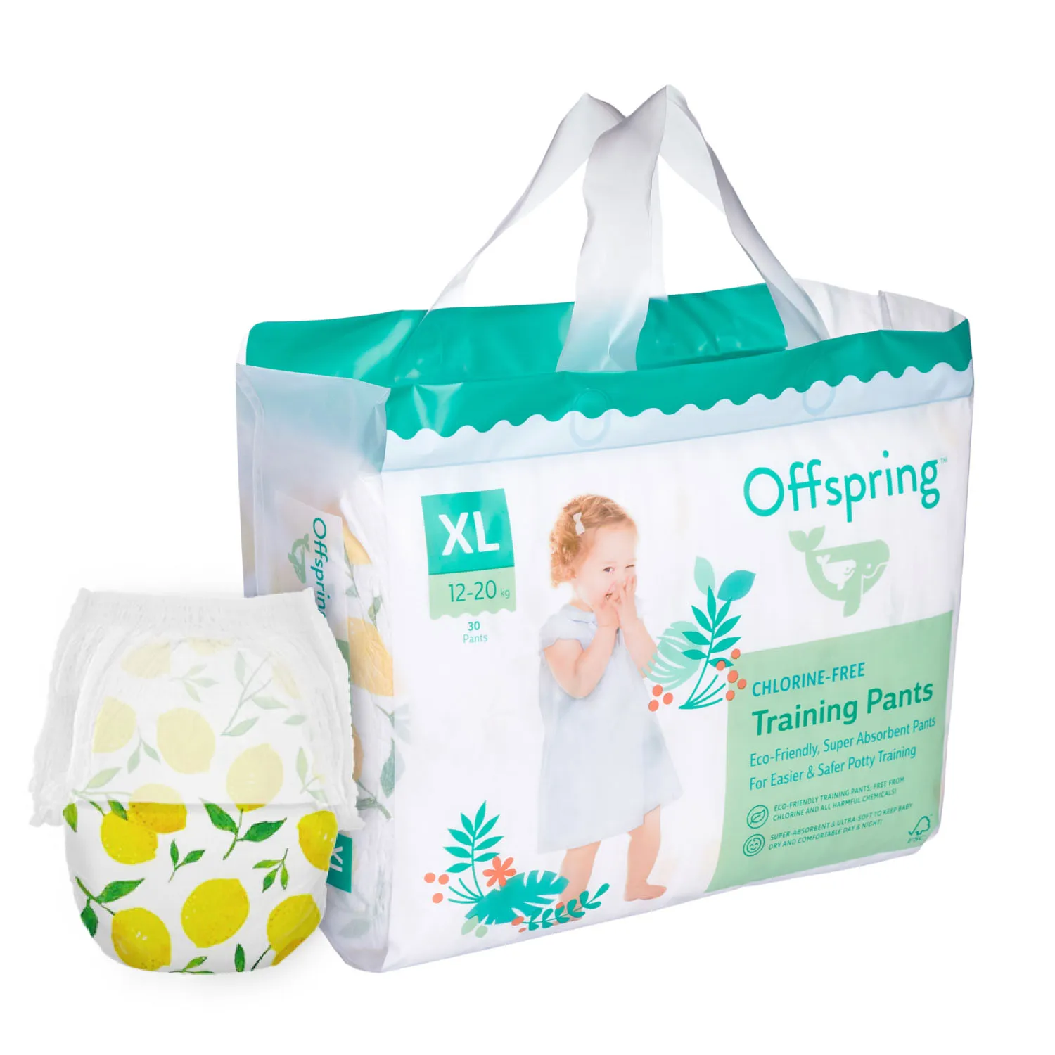 Трусики-подгузники Offspring Лимоны XL 12-20 кг 30 шт OF02XLLMN