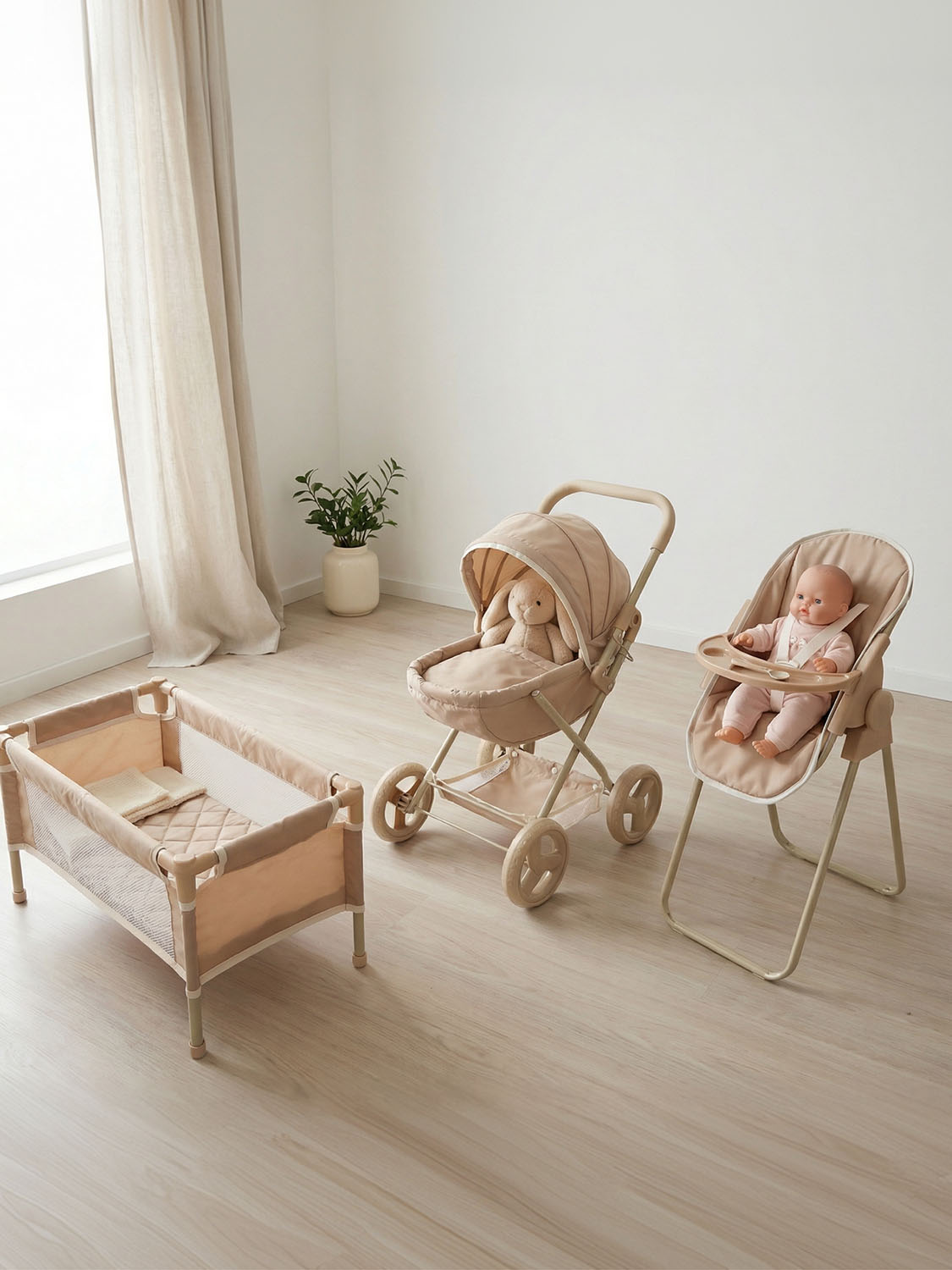 Коляска UNIX Kids Cradle Doll для кукол Бежевый (Camel) DOLLCRADLECL