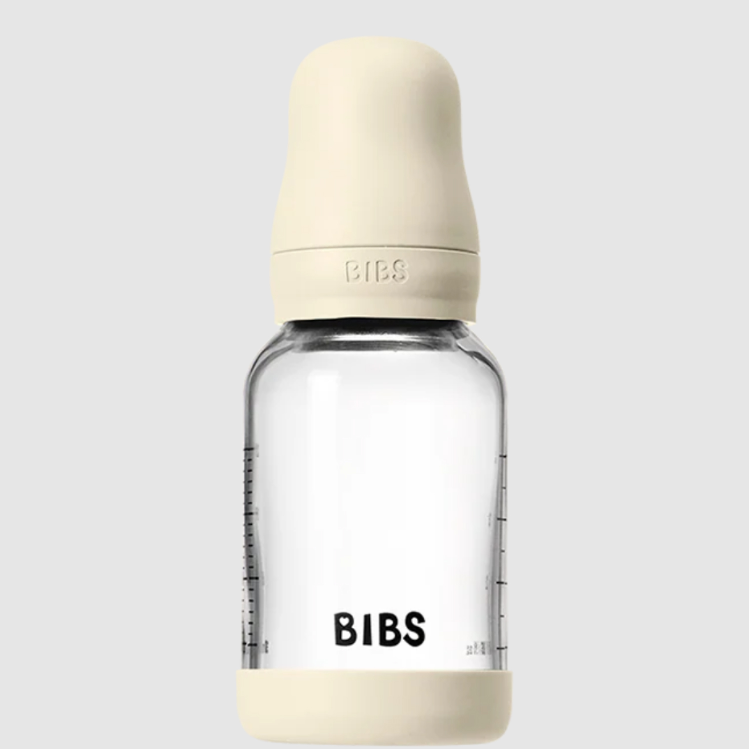 Бутылочка BIBS стеклянная для кормления с силиконовой соской медленный поток 120 мл