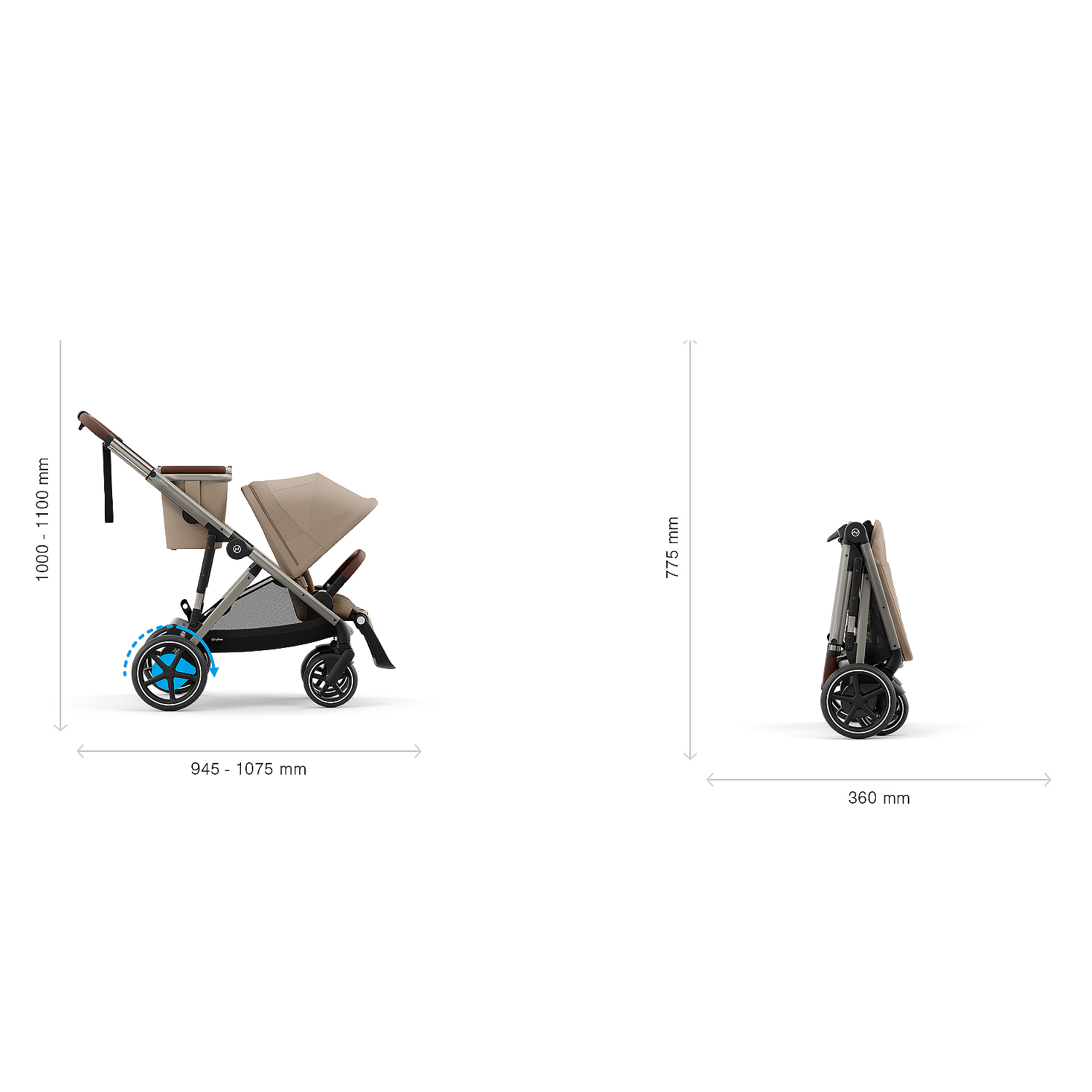 Коляска прогулочная Cybex E-Gazelle S с корзиной
