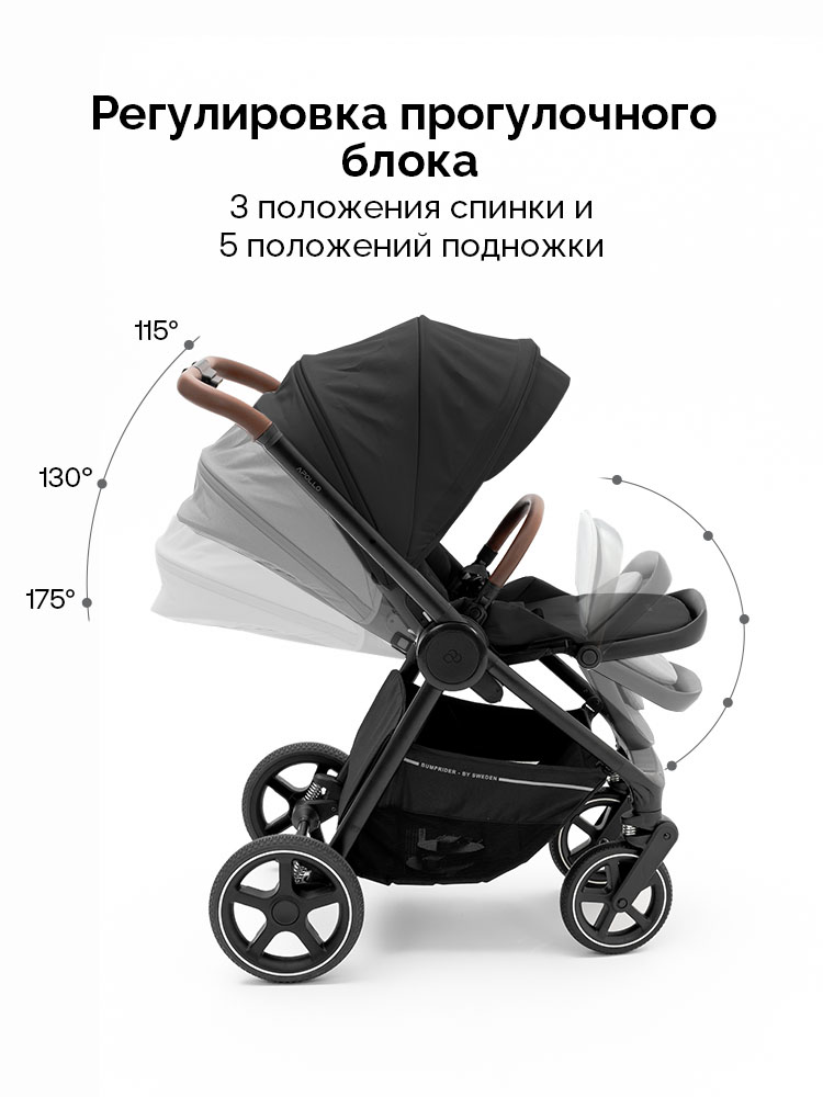 Коляска 2 в 1 Bumprider Apollo с рождения до 22 кг, всесезонная