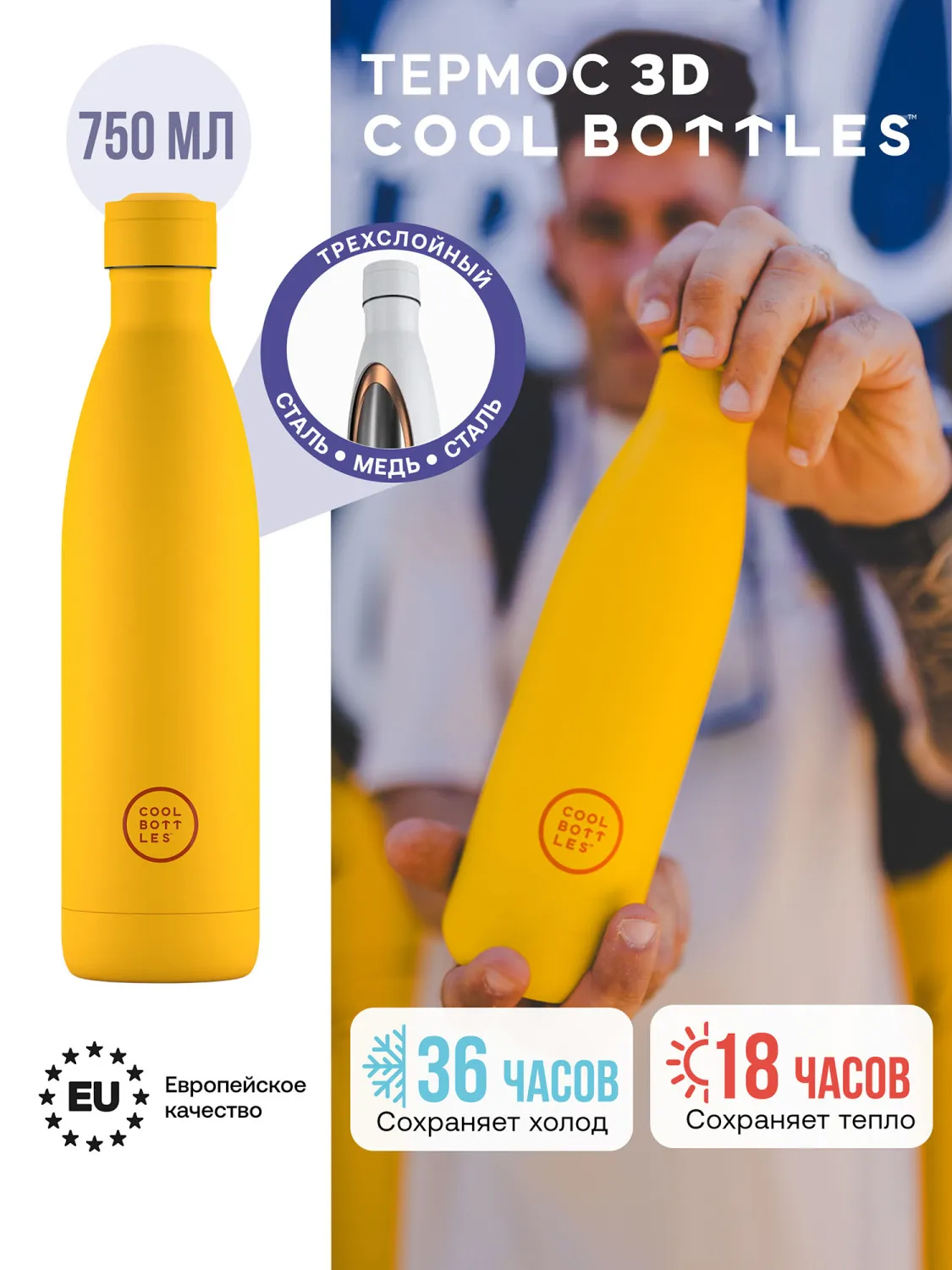 Термос–термобутылка Cool Bottles 750мл