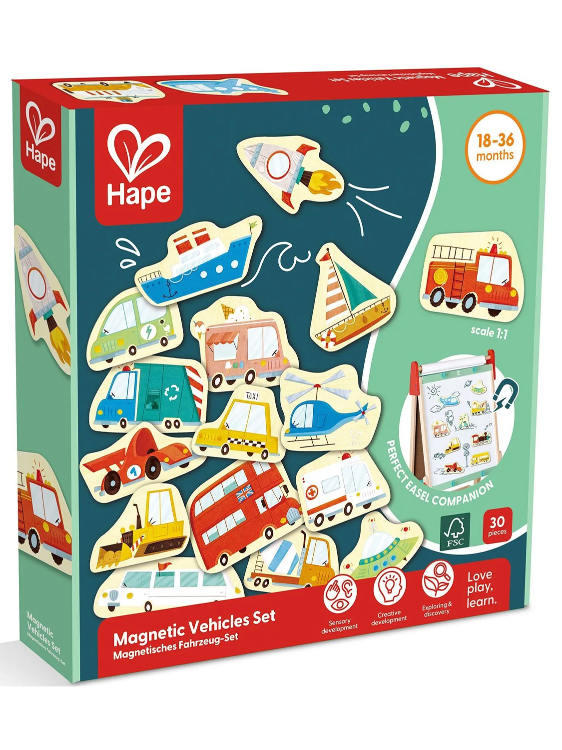 Игровой набор магнитных фигурок Hape «Транспорт» 30 элементов E2008_HP