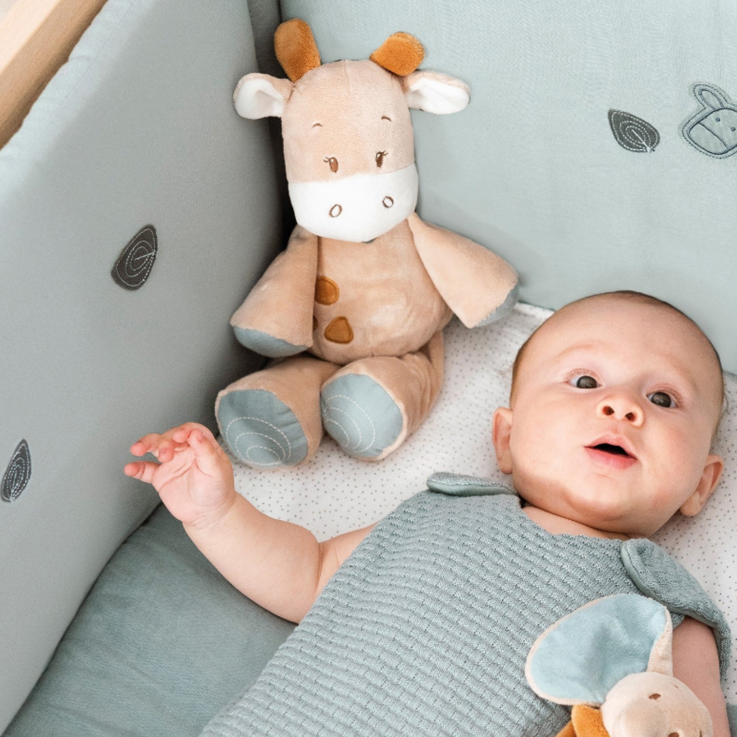 Игрушка мягкая Nattou Rattle звуковая