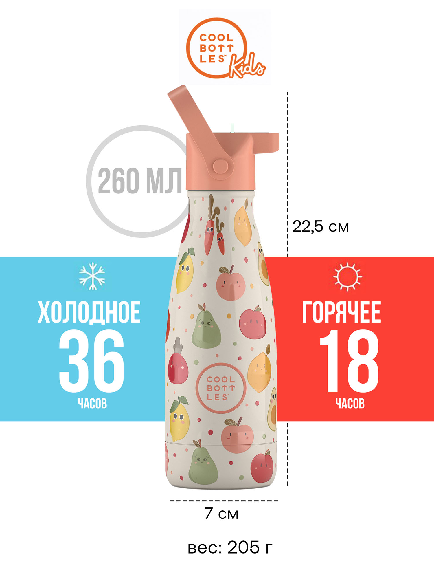 Термос–термобутылка Cool Bottles Kids 260мл