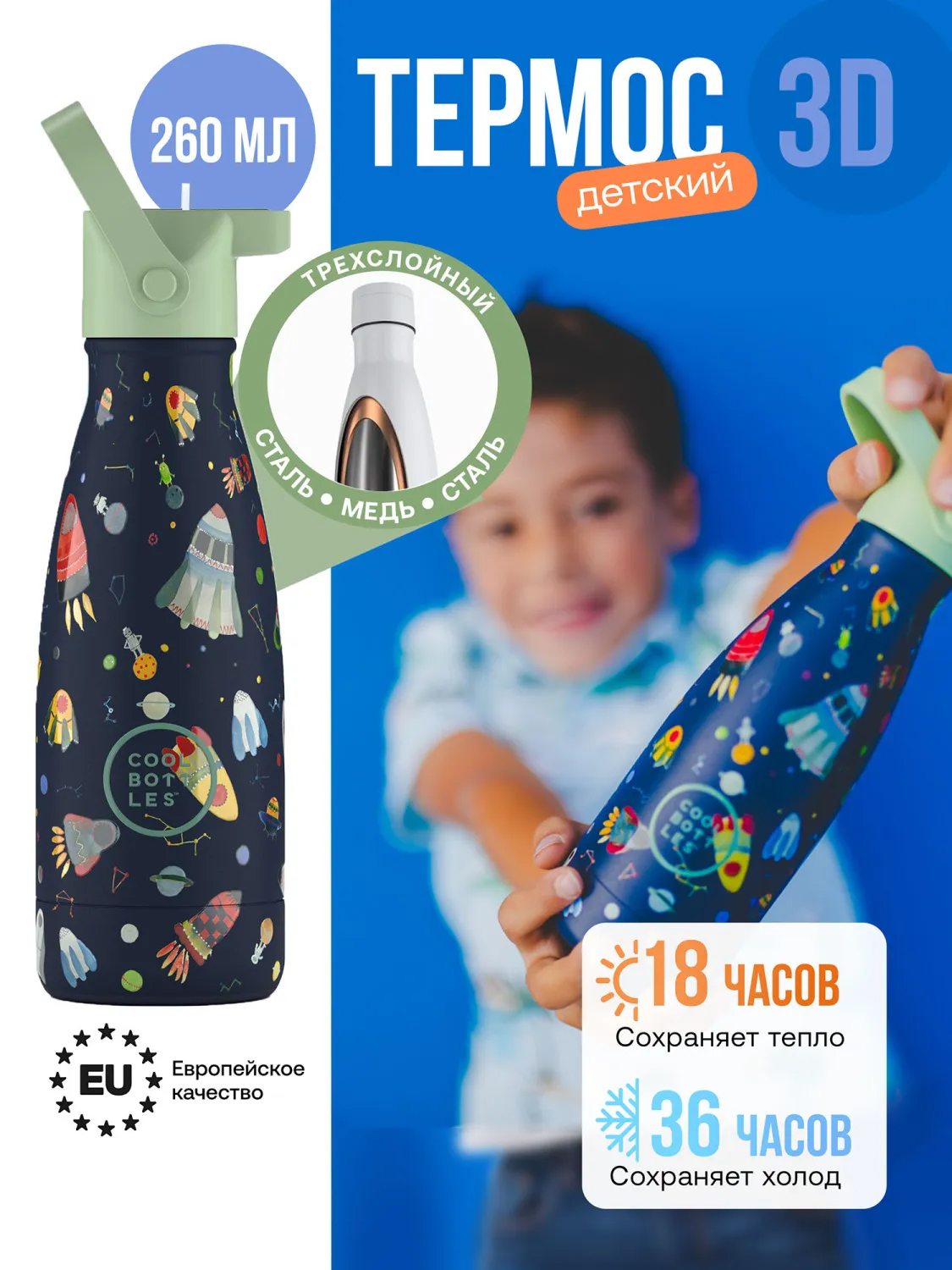 Термос–термобутылка Cool Bottles Kids 260мл