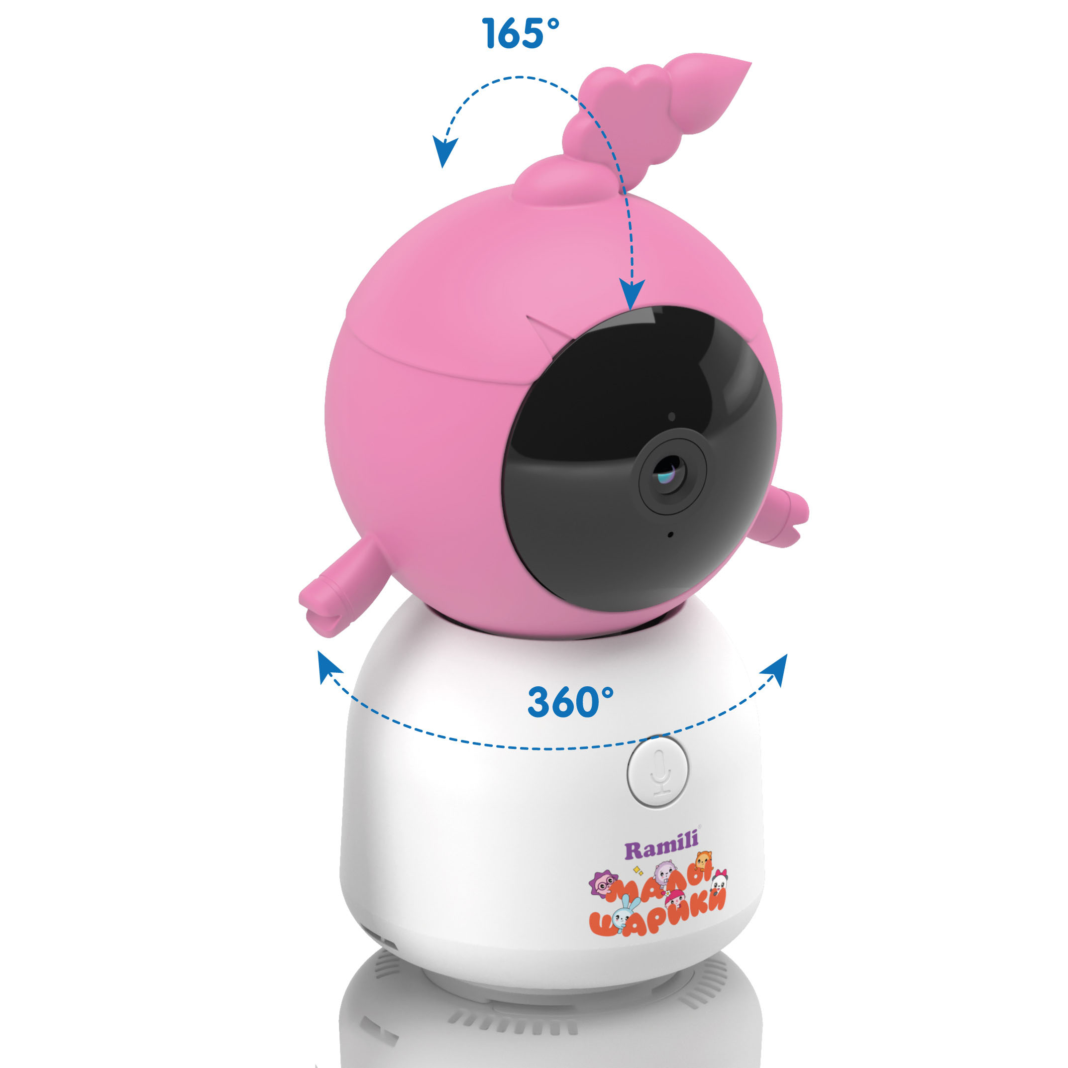 Видеоняня Ramili Baby RV100CNUSHA Wi-Fi 2K Нюша, Малышарики, с креплениями RV100CNUSHA