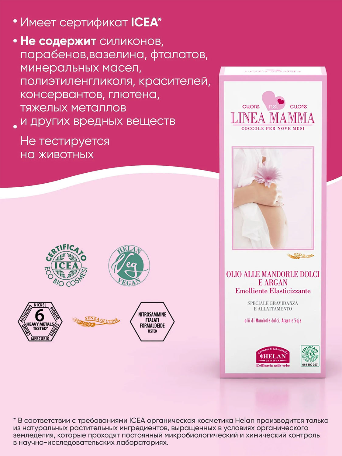 Масло HELAN Linea Mamma для массажа и ухода за телом 200 мл