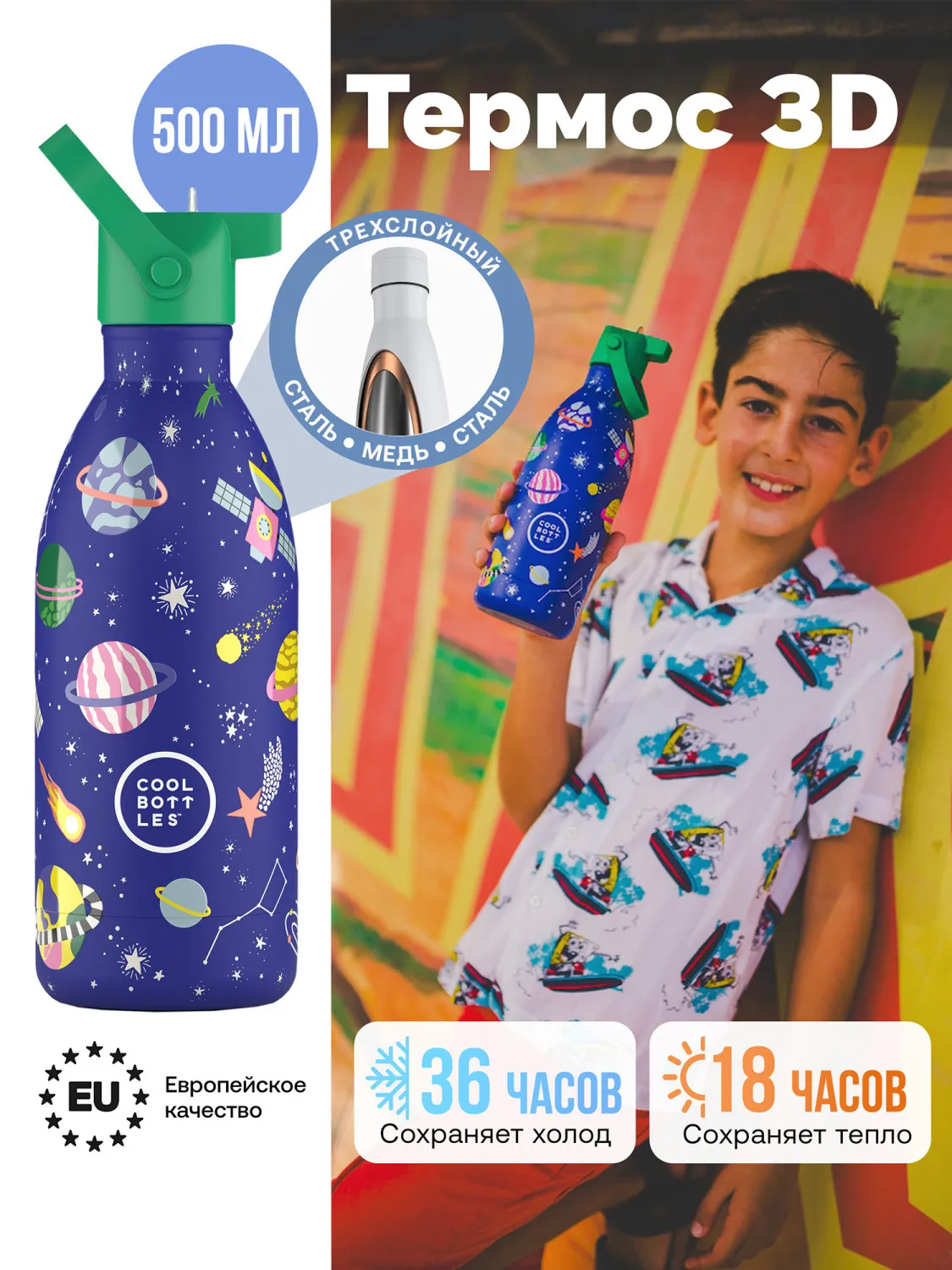 Термос–термобутылка Cool Bottles Kids 500мл