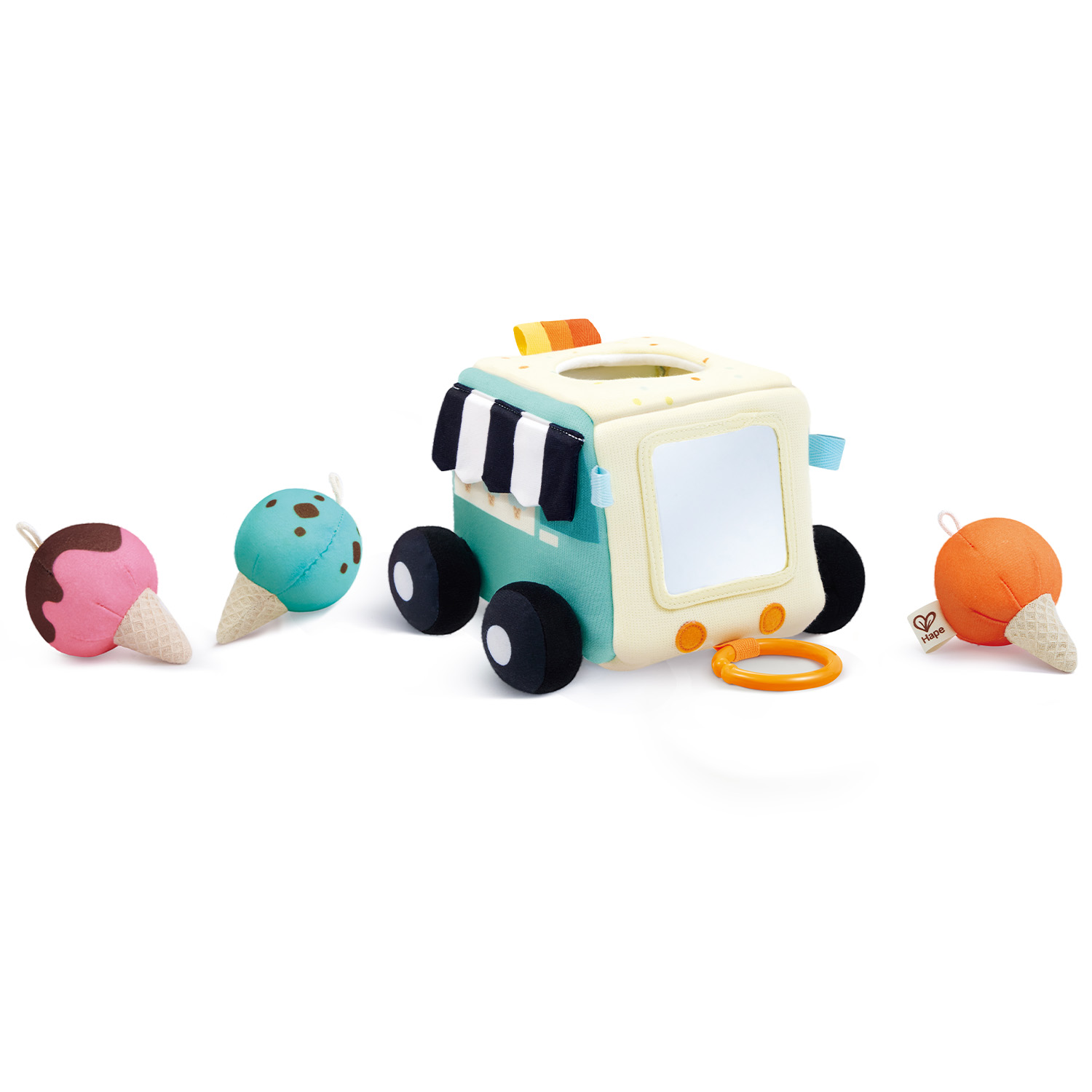 Игрушка HAPE для малышей  «Машинка» плюшевая Фургон мороженщика E0075_HP