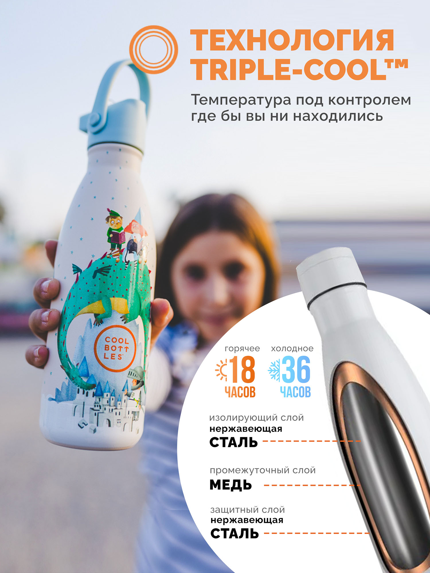 Термос–термобутылка Cool Bottles Kids 350мл