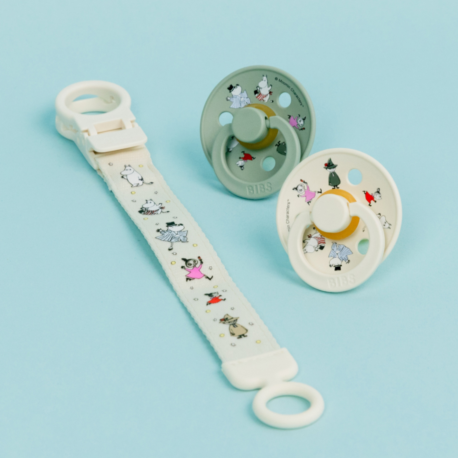 Набор пустышек BIBS x Moomin 2 шт. с держателем Loop Clip, 6+ мес